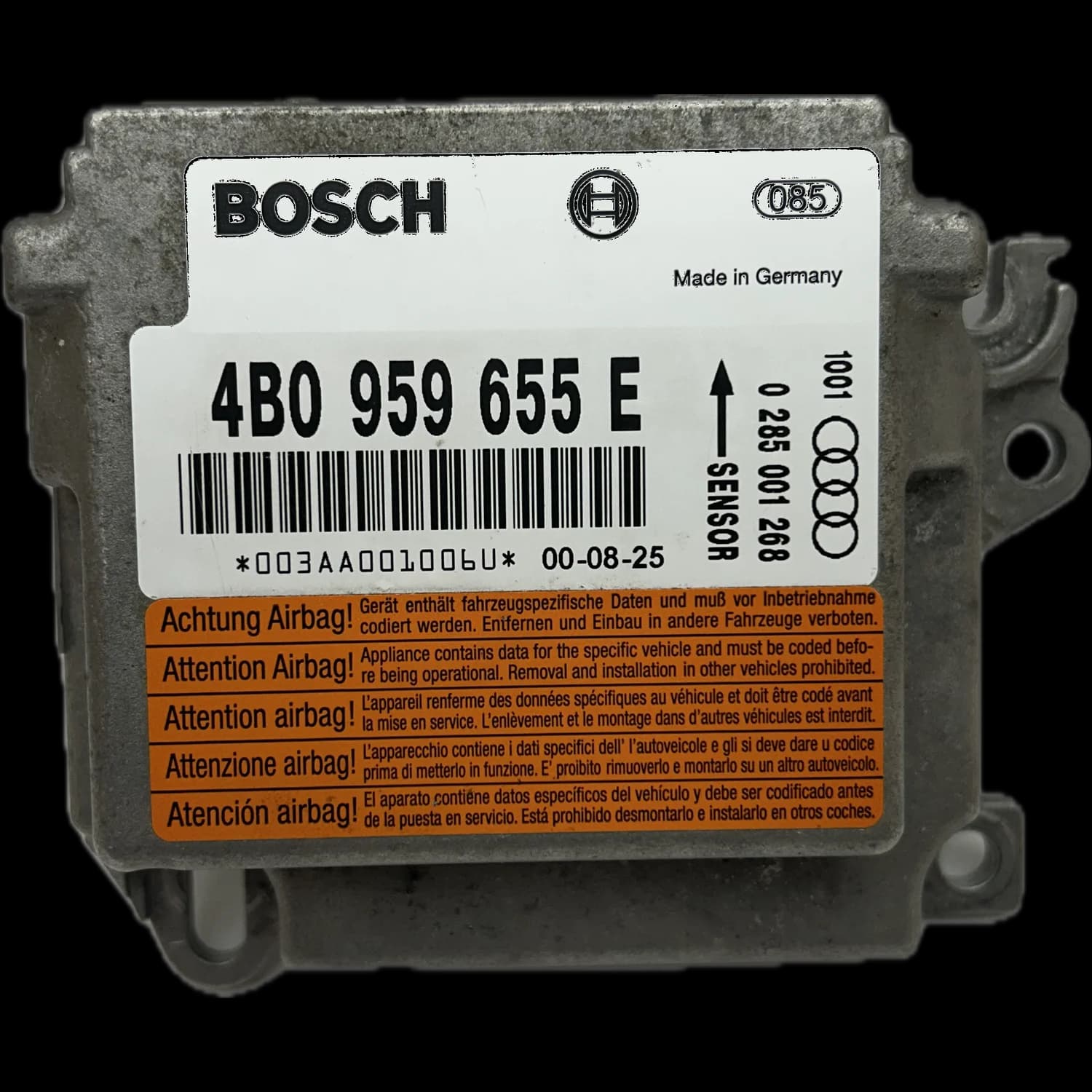 Airbagcomputer 4B0 959 655 E, Etiket