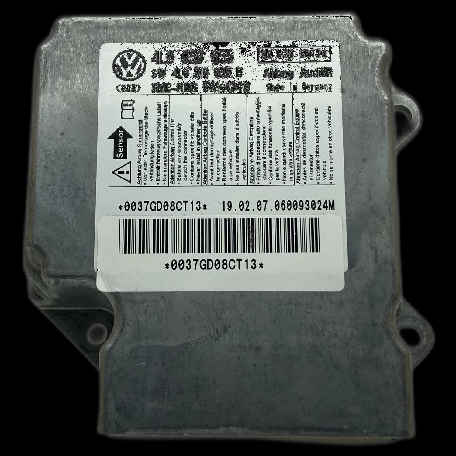 Airbagcomputer 4L0959655, Etiket