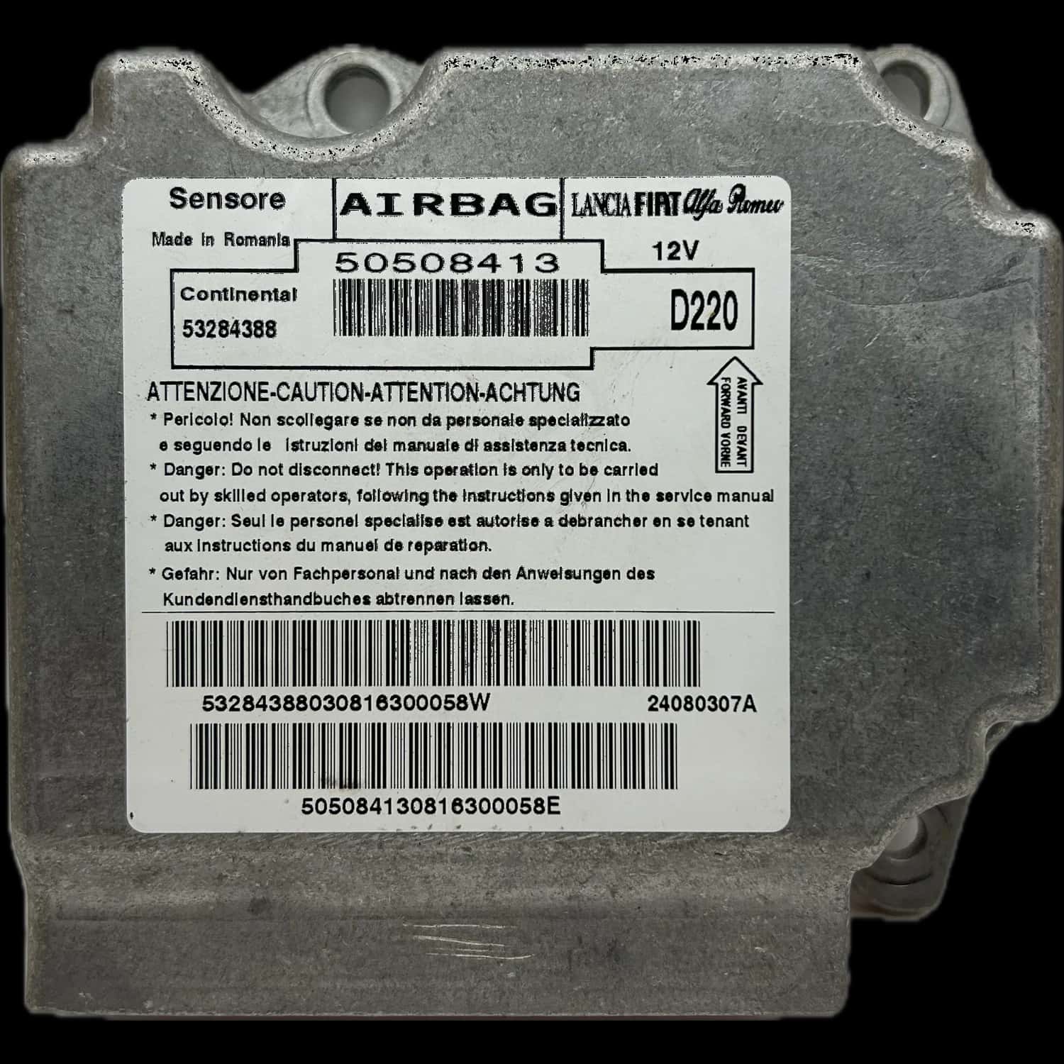 Alfa Romeo MiTo 955 airbag-regeleenheid reparatie