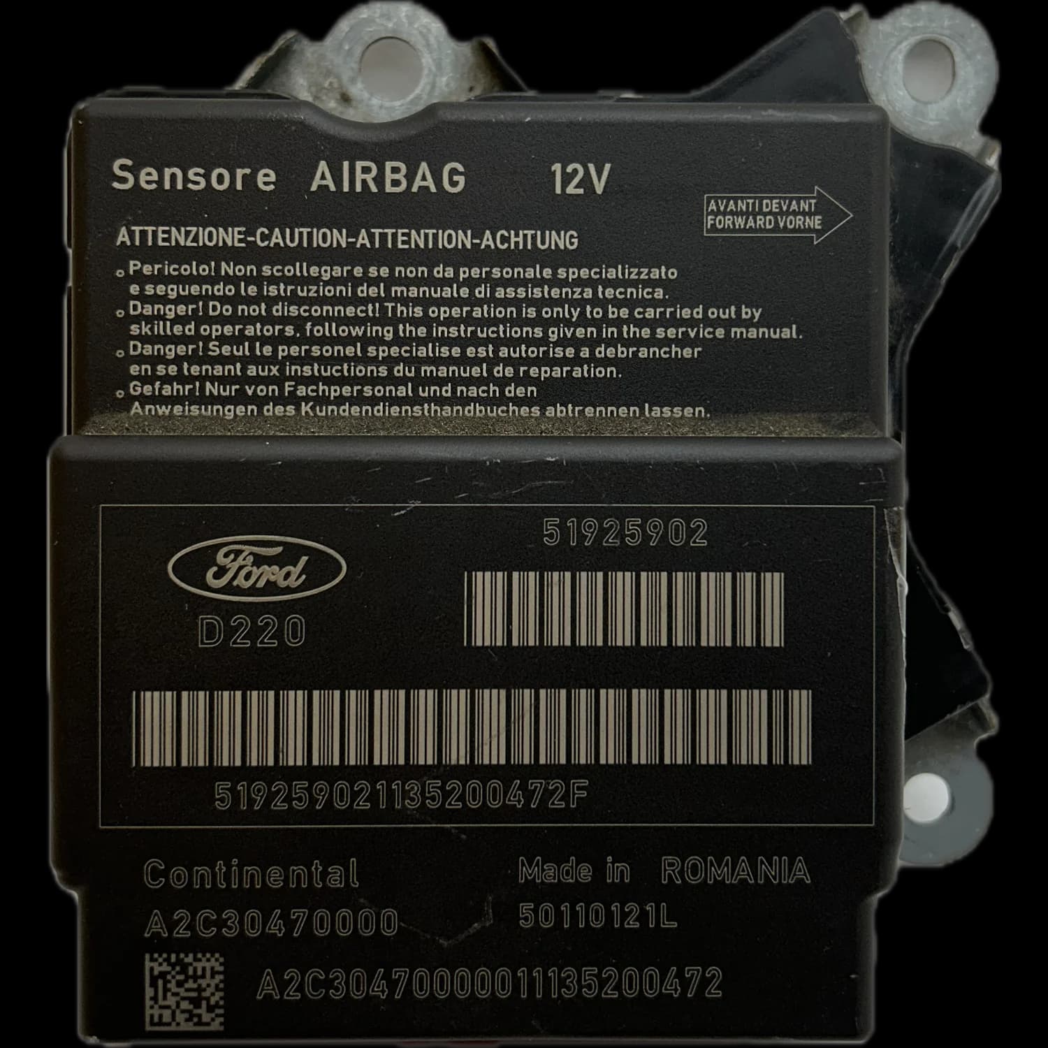 Airbagcomputer 51925902, Etiket