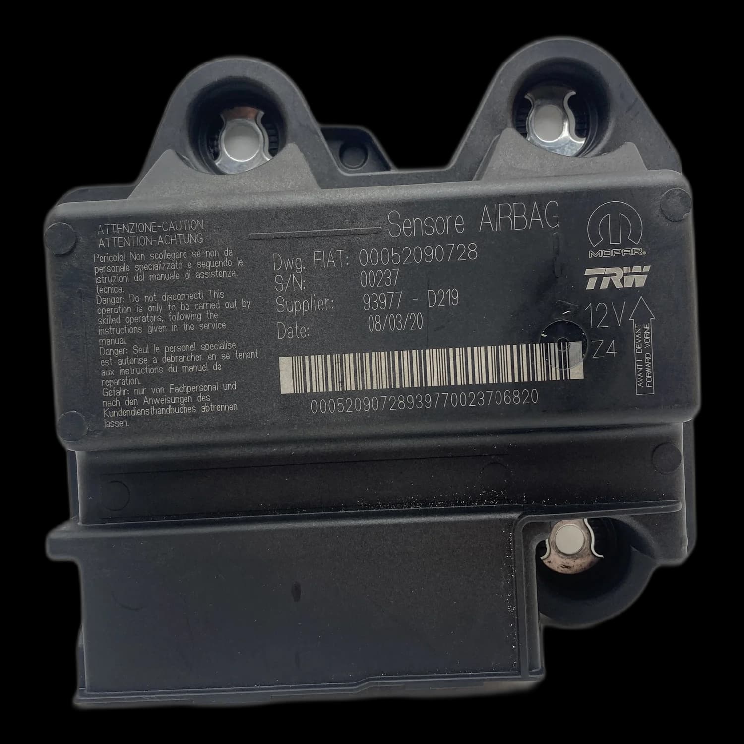 Airbagcomputer 00052090728, Etiket
