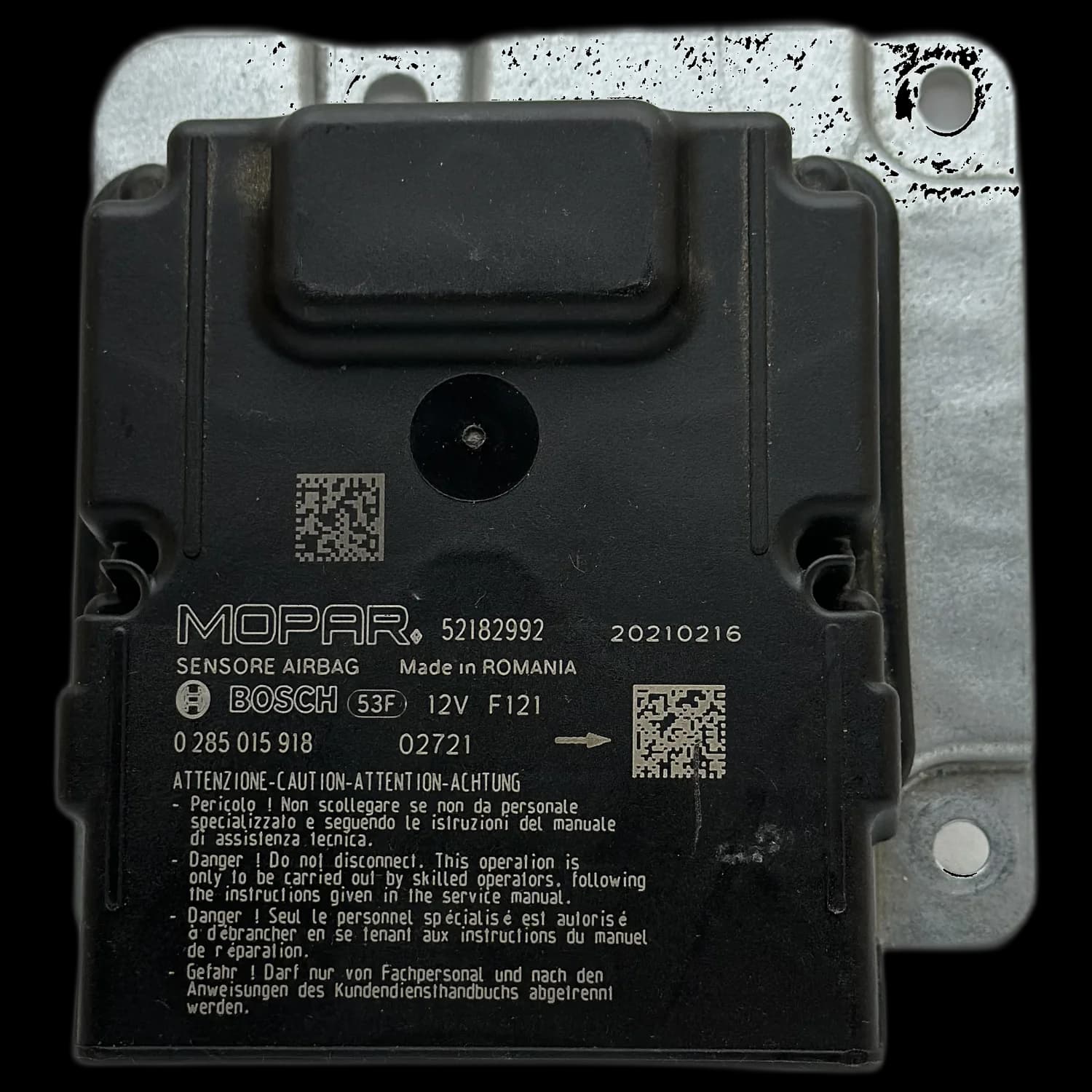 Airbagcomputer 52182992, Etiket