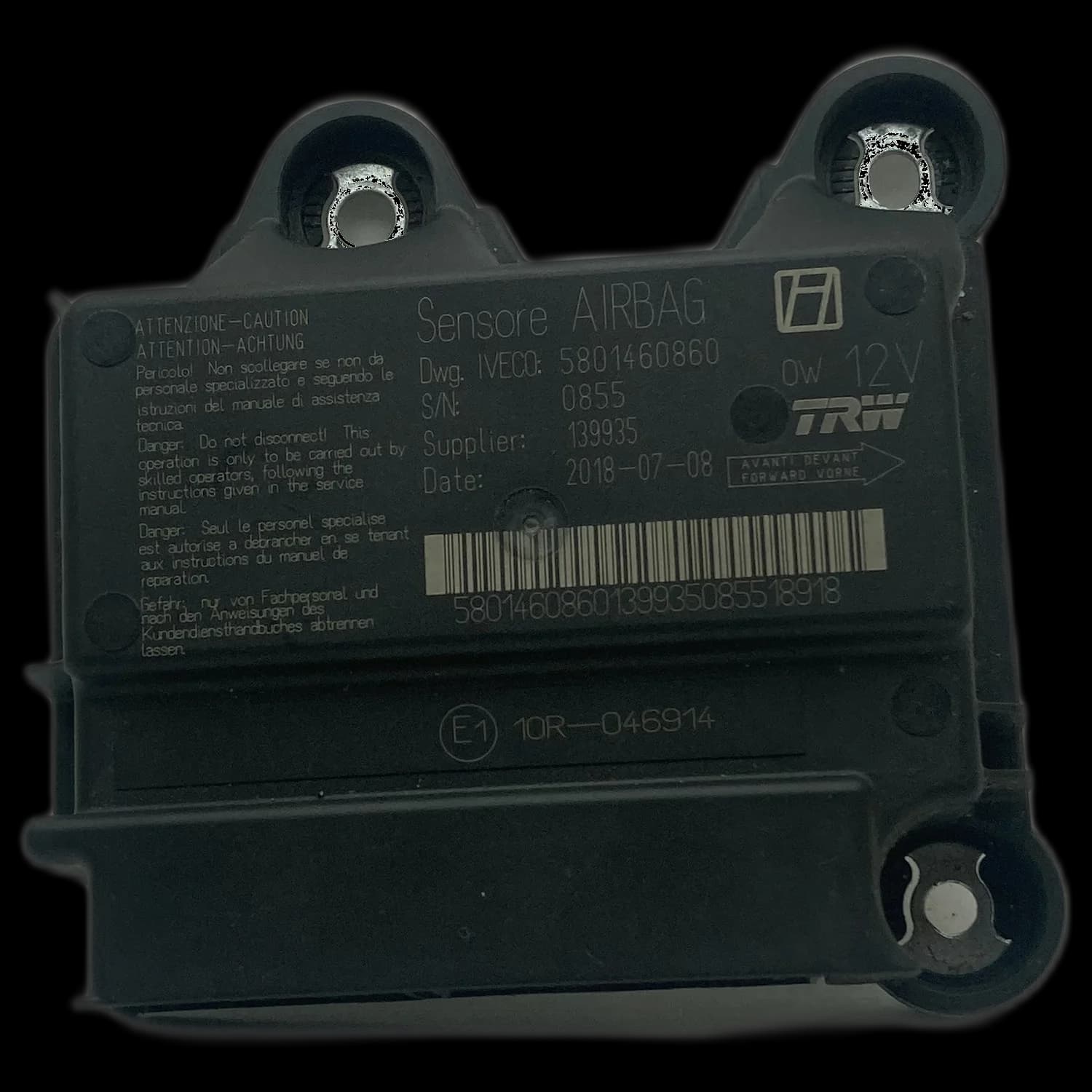 Airbagcomputer 5801460860, Etiket