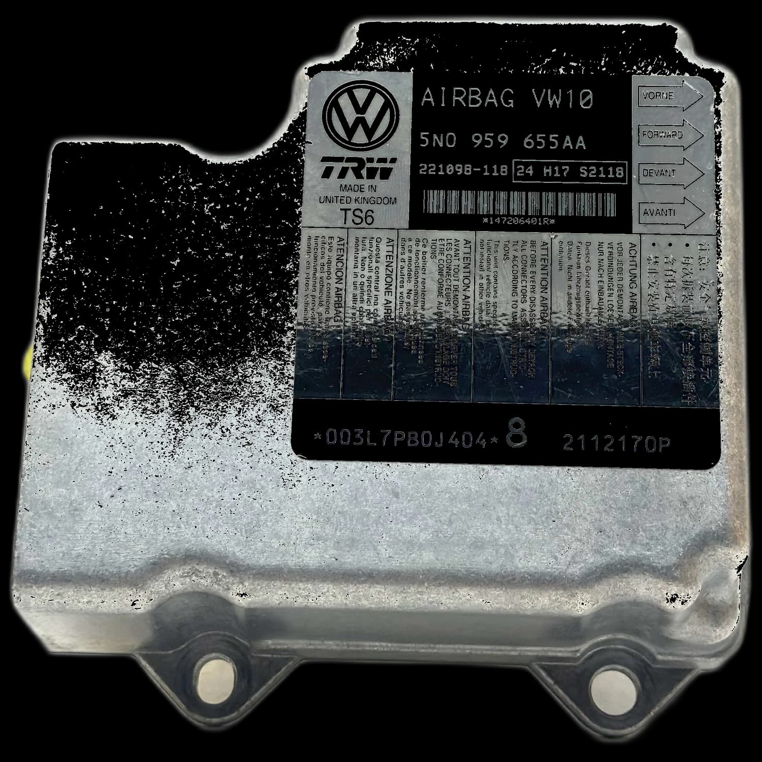 Airbag-regeleenheid 5N0 959 655 AA, Etiket