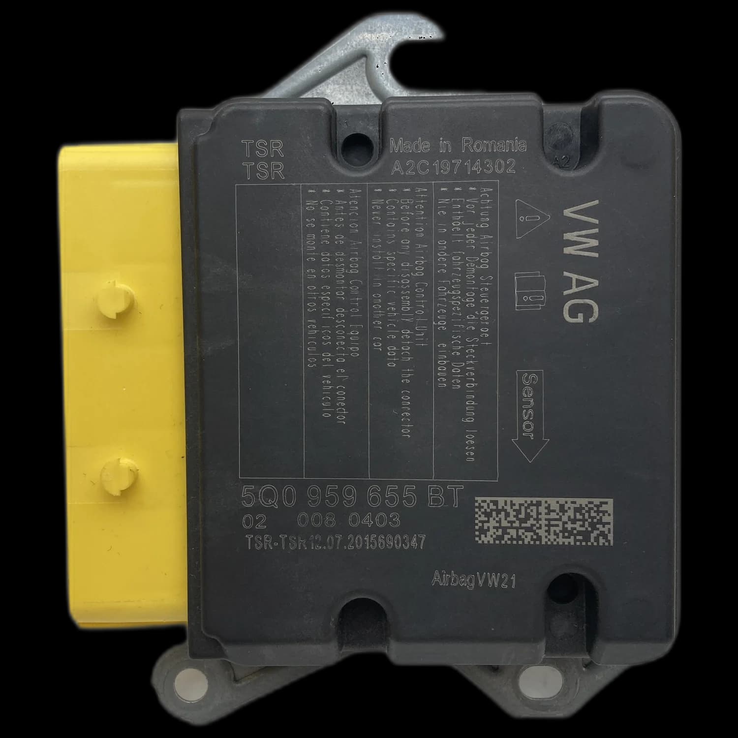 Airbagcomputer 5Q0 959 655 BT, Etiket