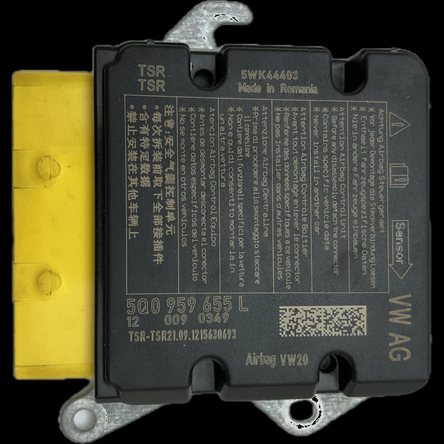 Airbagcomputer 5Q0959655L, Etiket