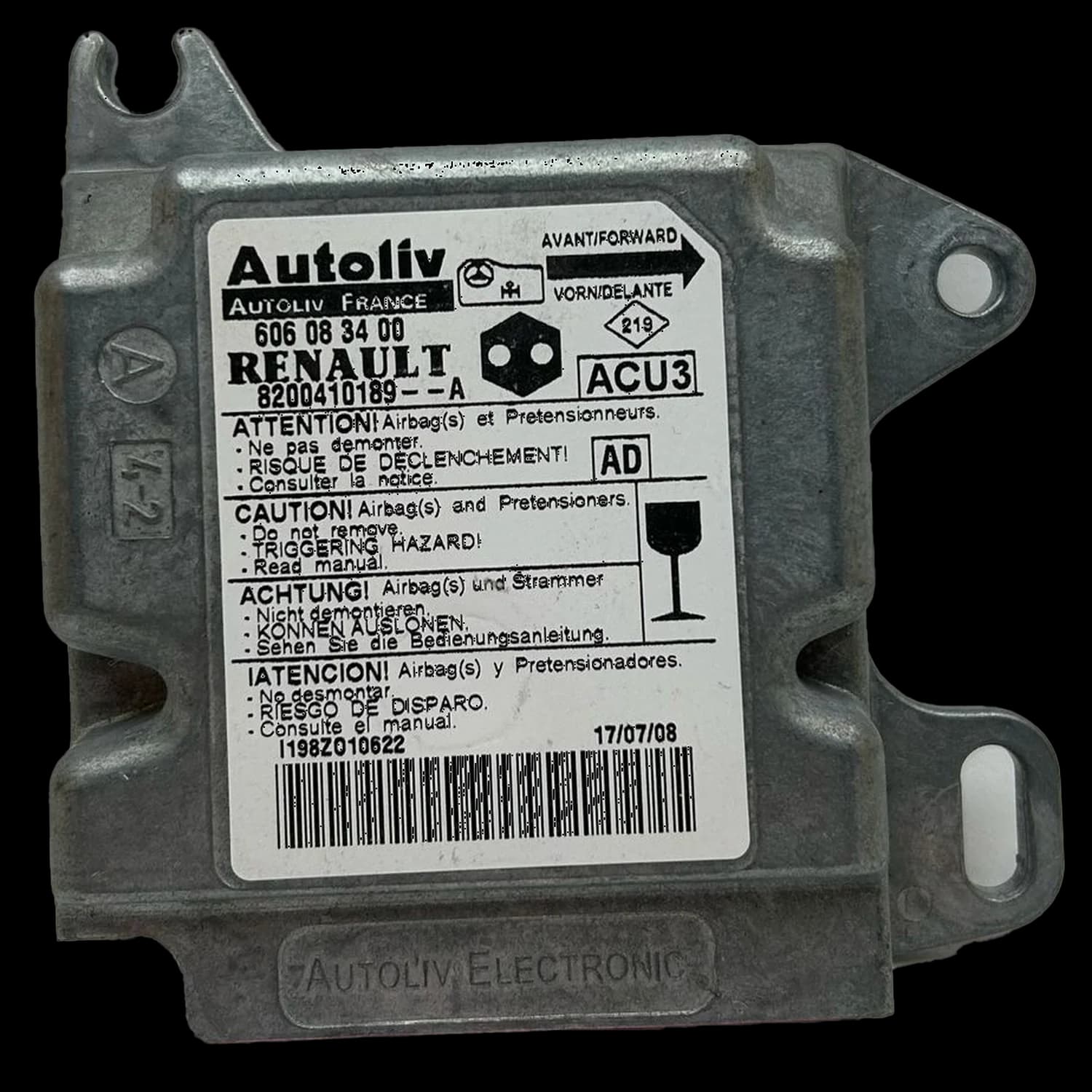 Airbagcomputer 606083400, Etiket