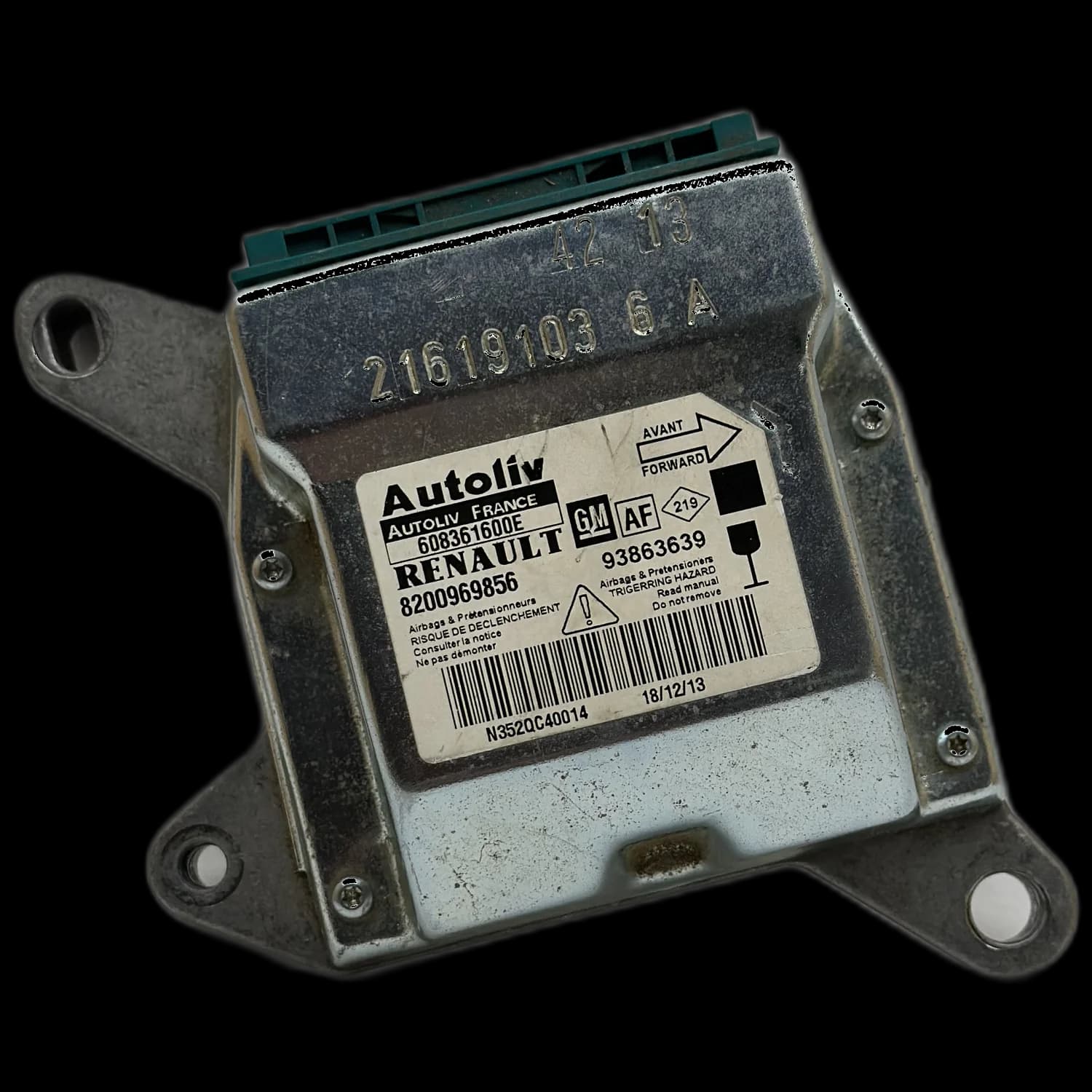 Airbagcomputer 608361600E, Etiket