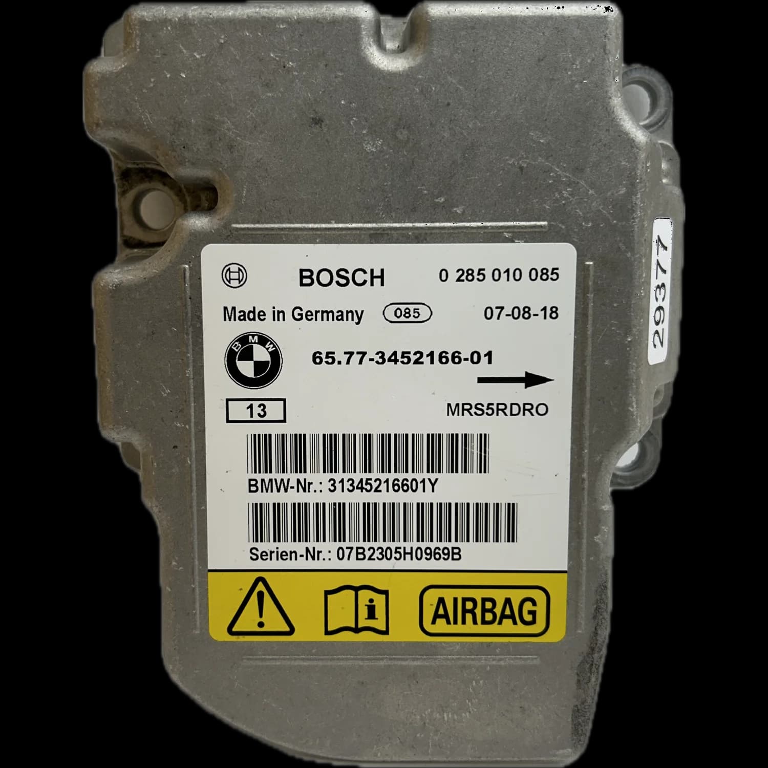Airbag-regeleenheid 6577345216601, Etiket