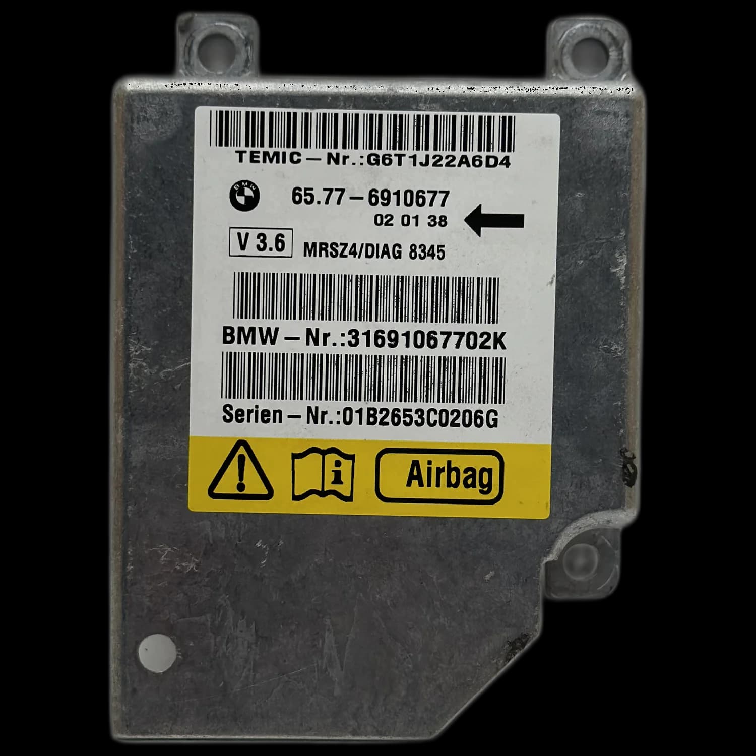 Airbagcomputer 65.77-6910677, Etiket