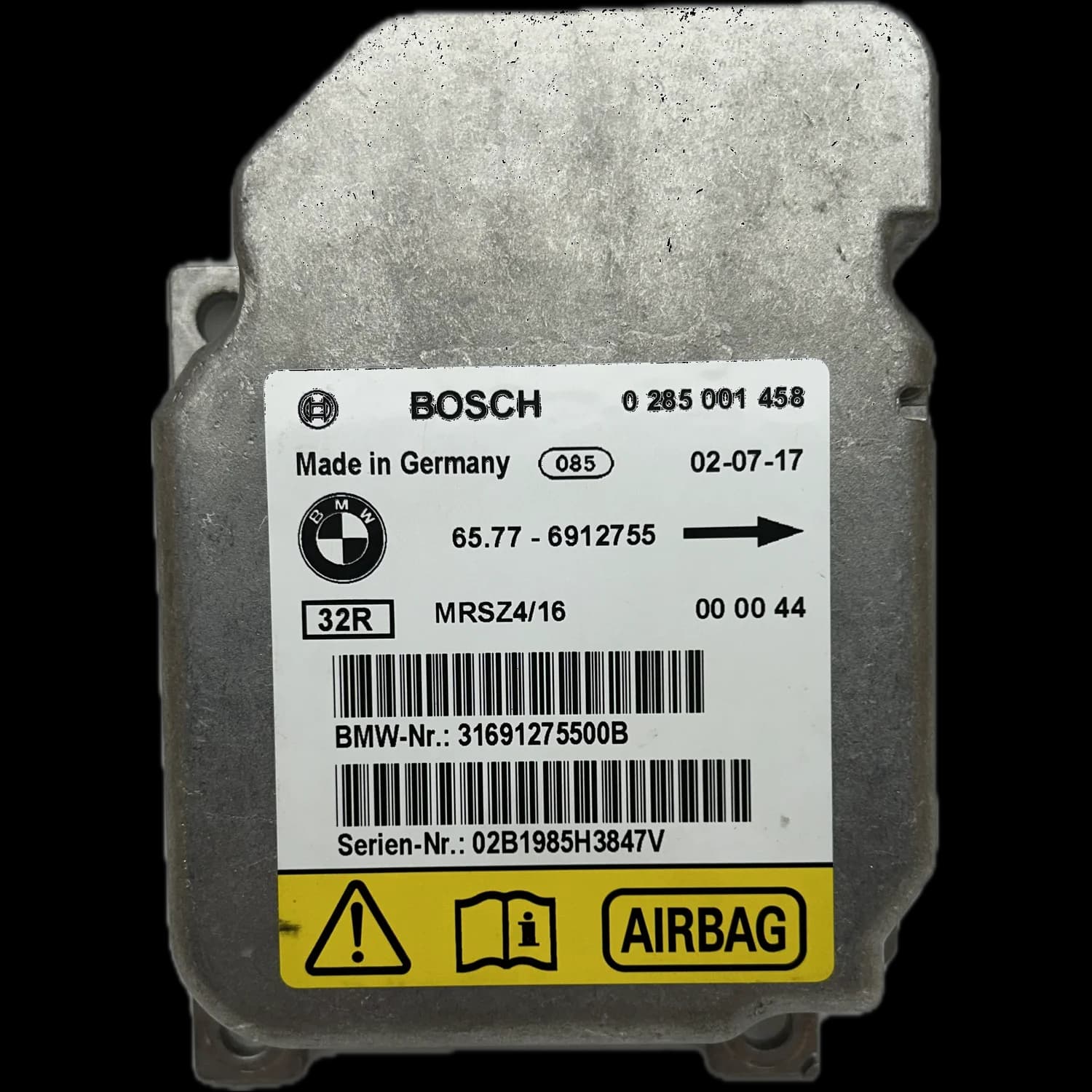 Airbagcomputer 6577-6912755, Etiket