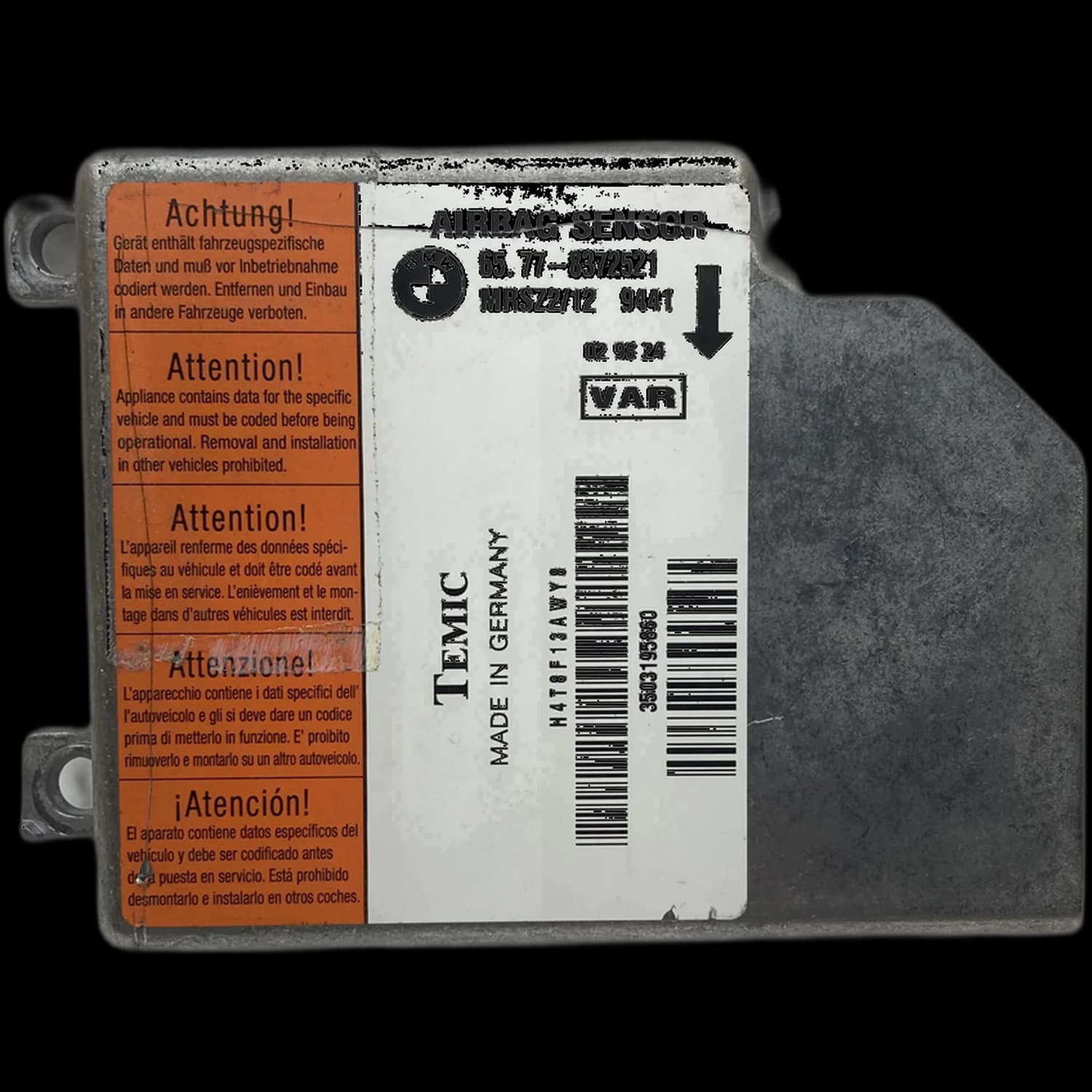 Airbagcomputer 6577-8372521, Etiket
