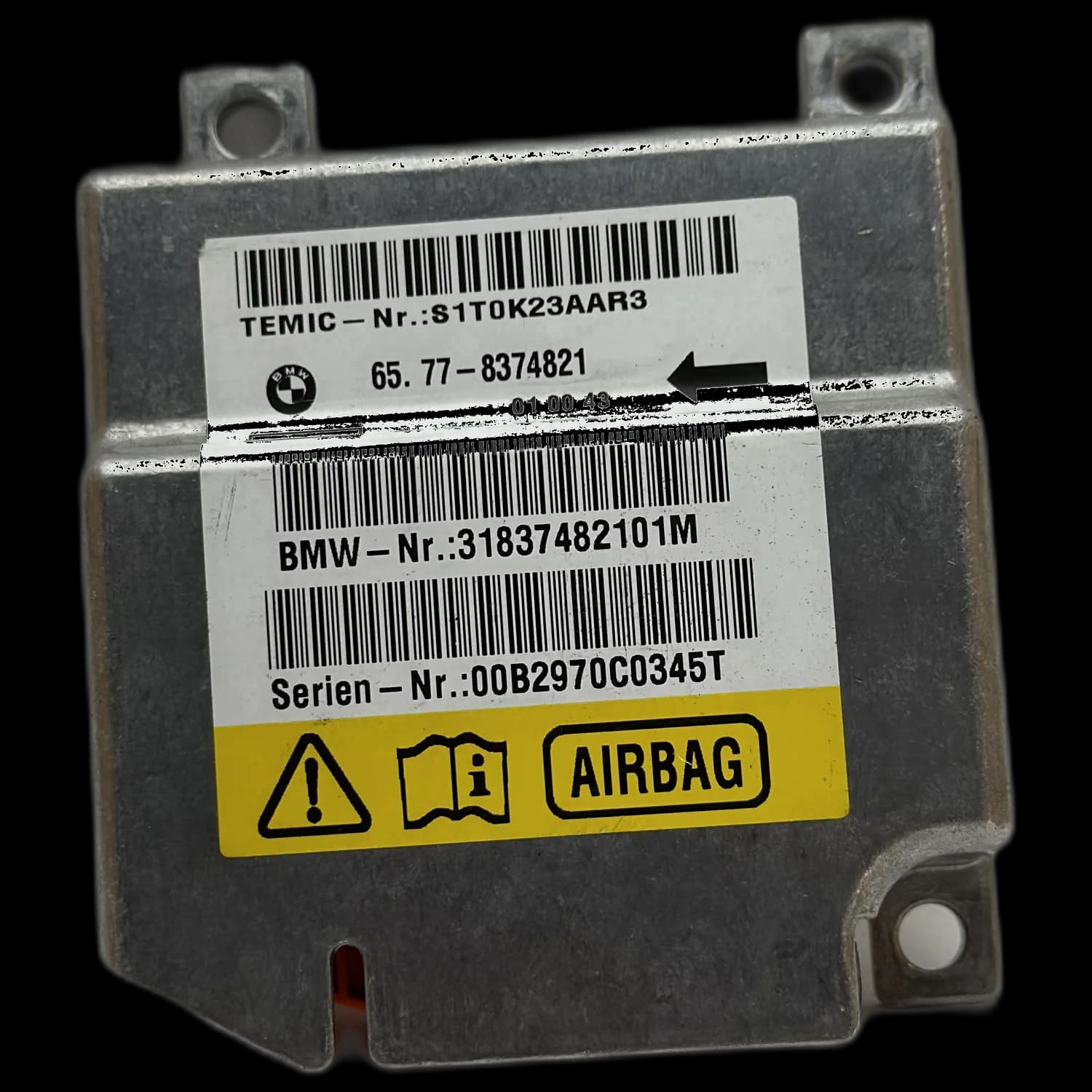 Airbagcomputer 65778374821, Etiket