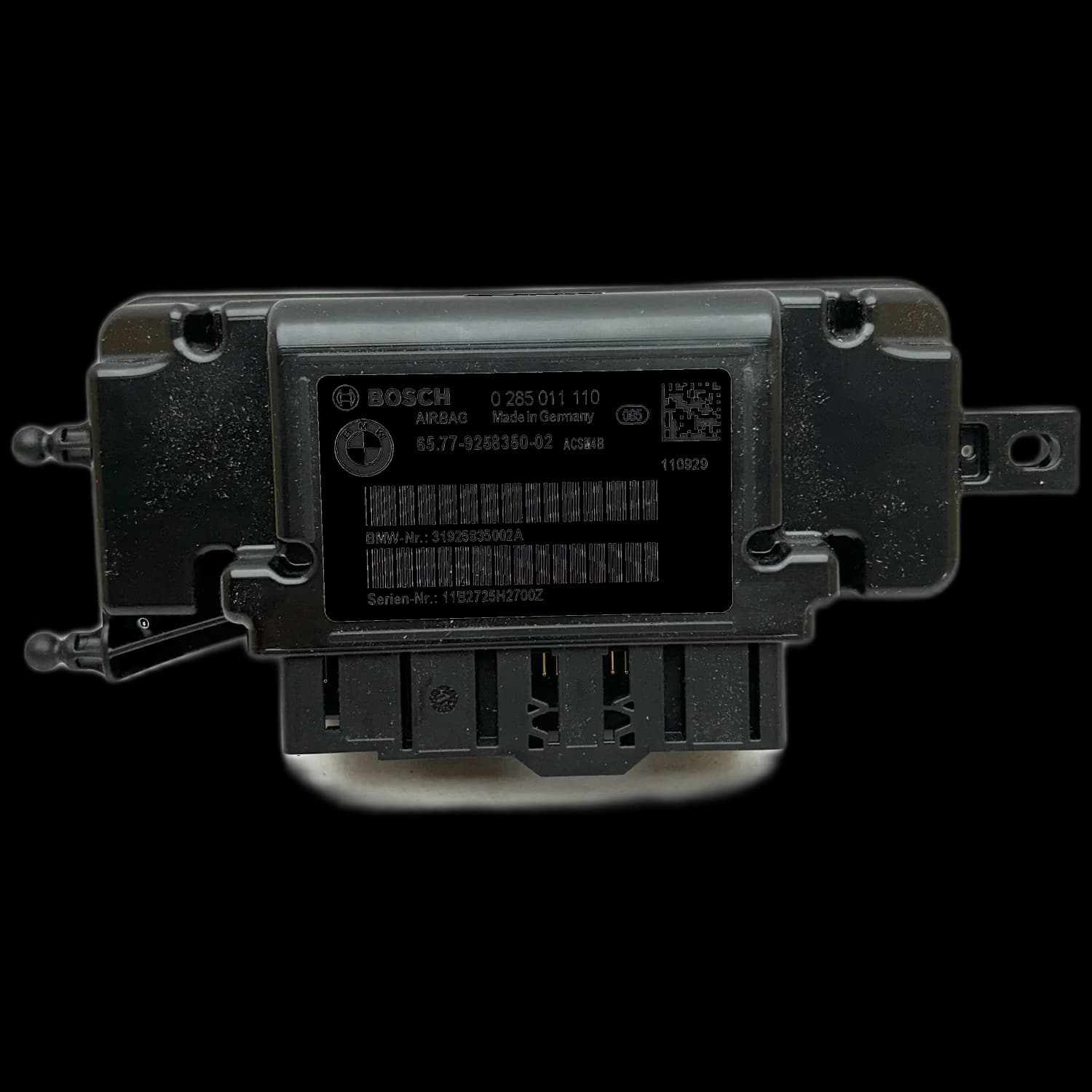 Airbagcomputer 6577-9258350-02, Etiket