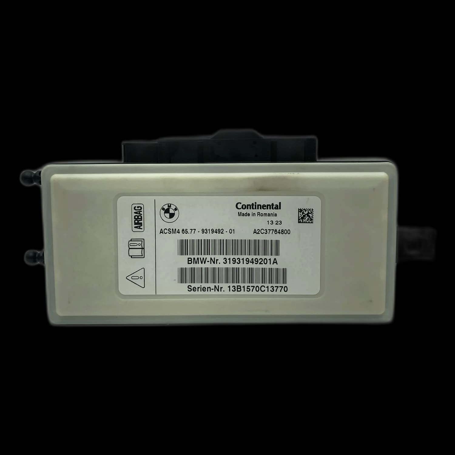 Airbagcomputer 65.77-9319492-01, Etiket