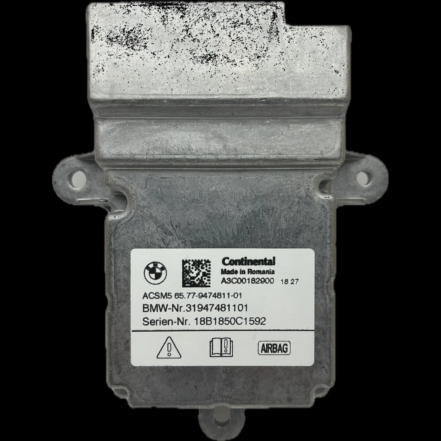 Airbagcomputer 6577-9474811-01, Etiket