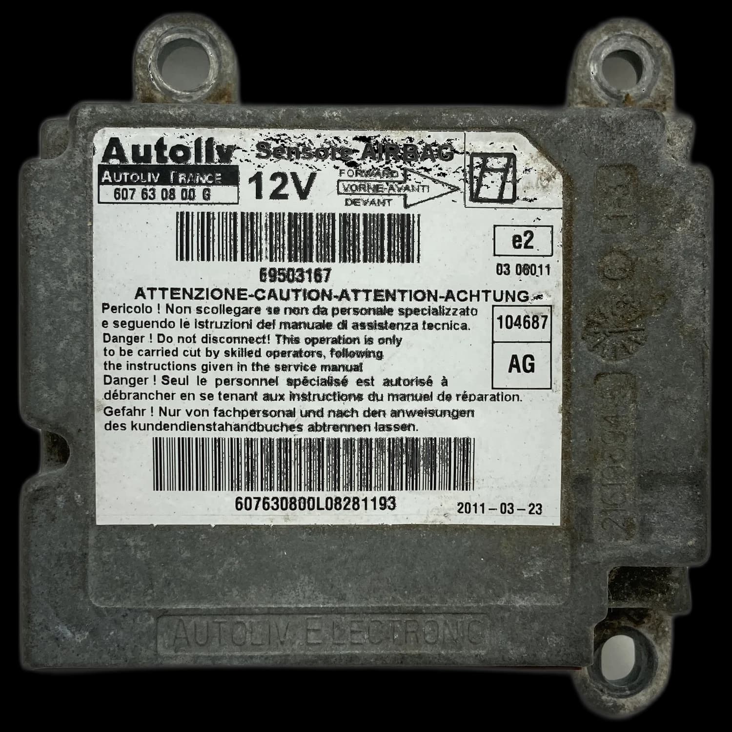 Airbagcomputer 69503167, Etiket
