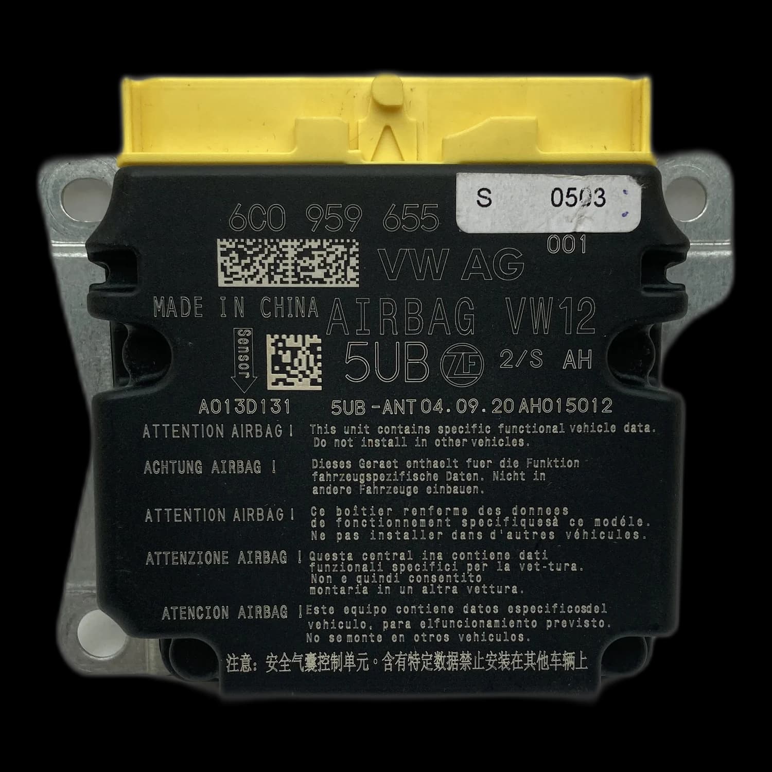 Airbagcomputer 6C0959655, Etiket