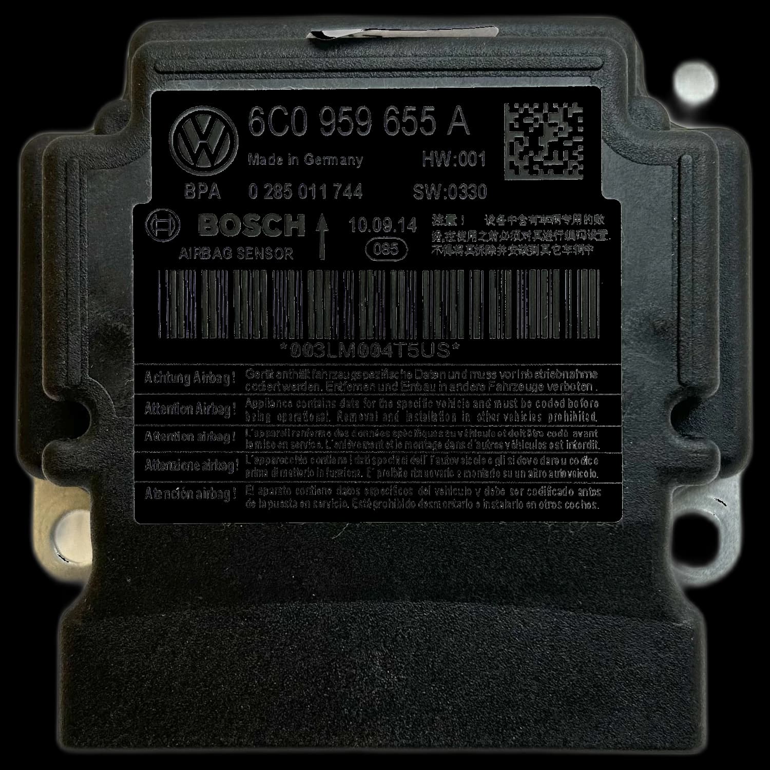 Airbagcomputer 6C0 959 655 A, Etiket