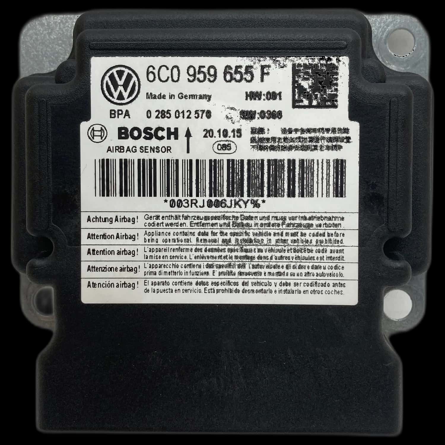 Skoda Rapid NH airbag-regeleenheid reparatie