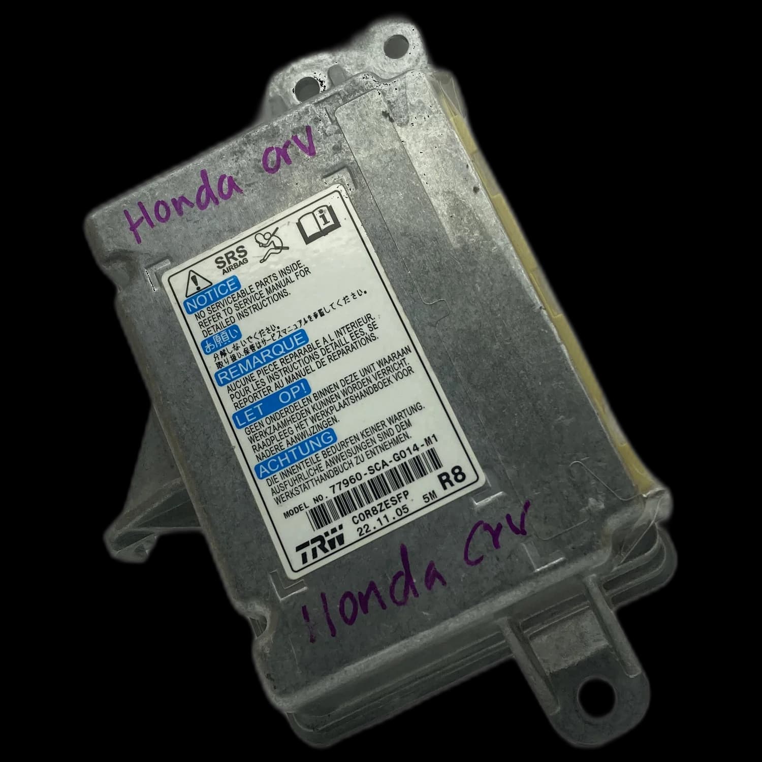 Airbagcomputer 77960-SCA-G014-M1, Etiket