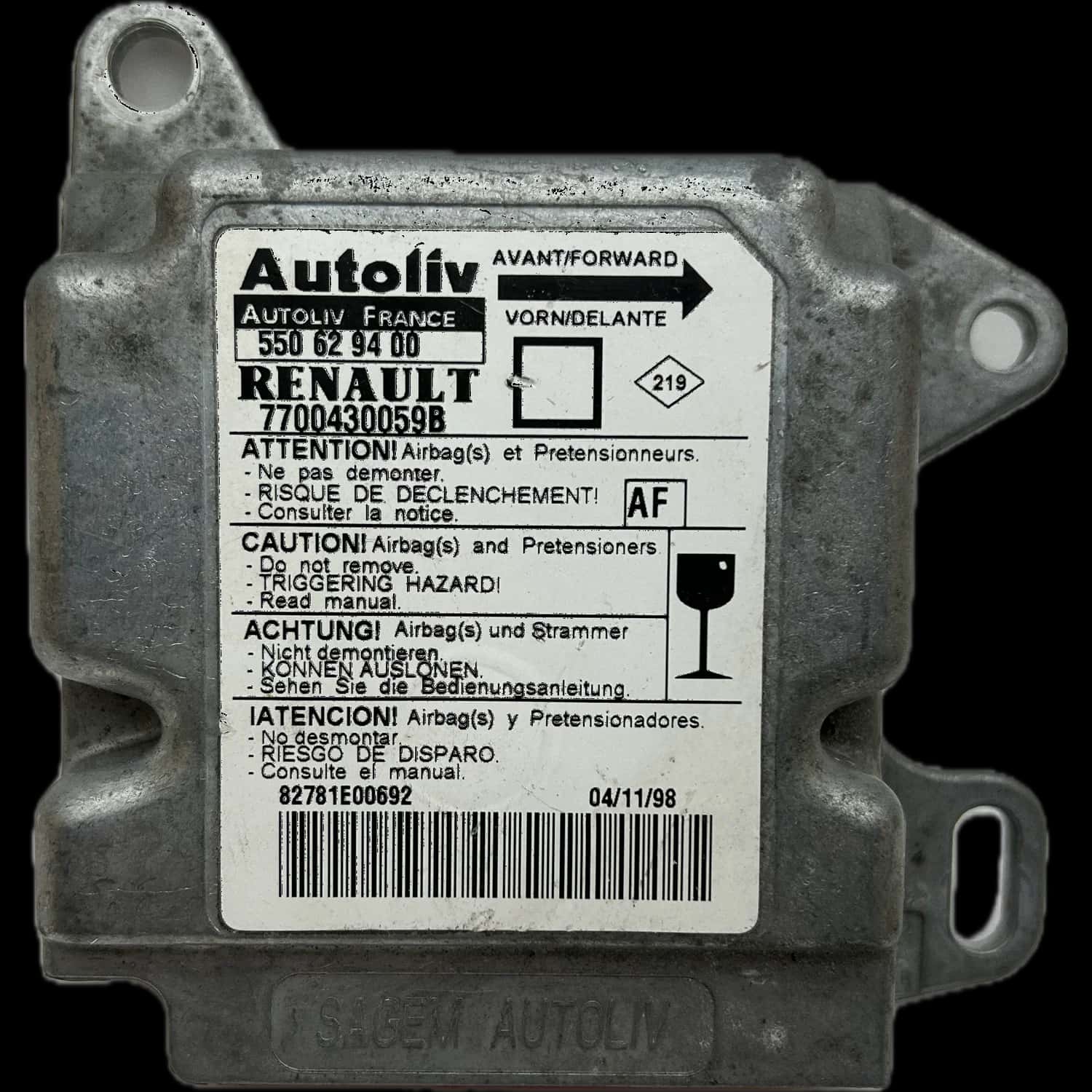 Renault Twingo III airbag-regeleenheid reparatie