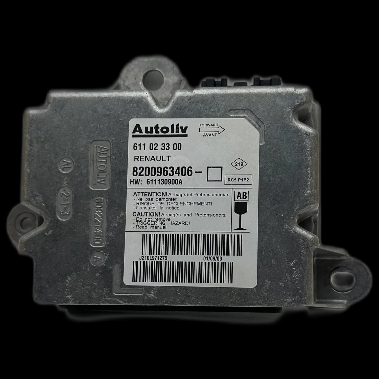 Airbagcomputer 8200963406, Etiket