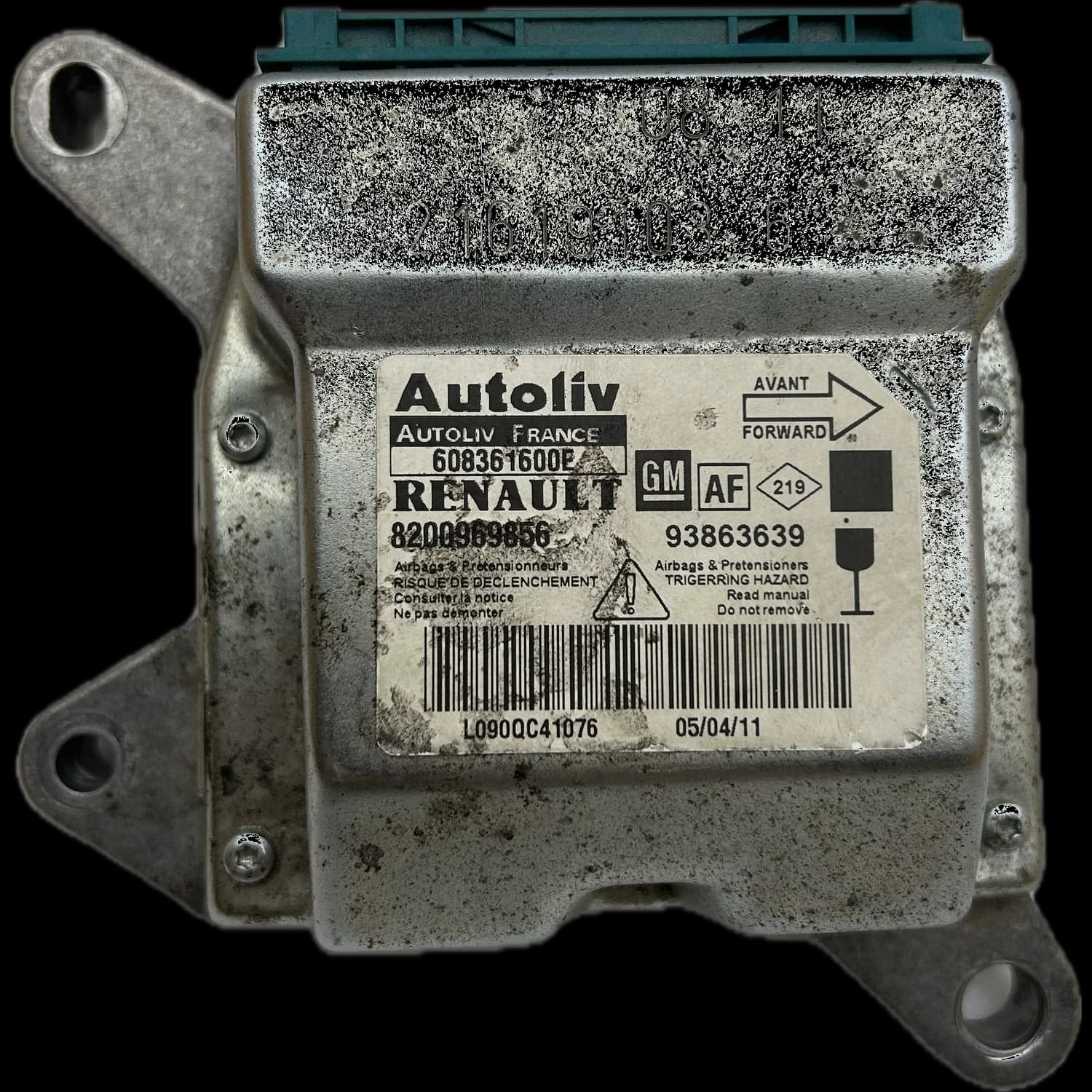 Airbagcomputer 8200969856, Etiket