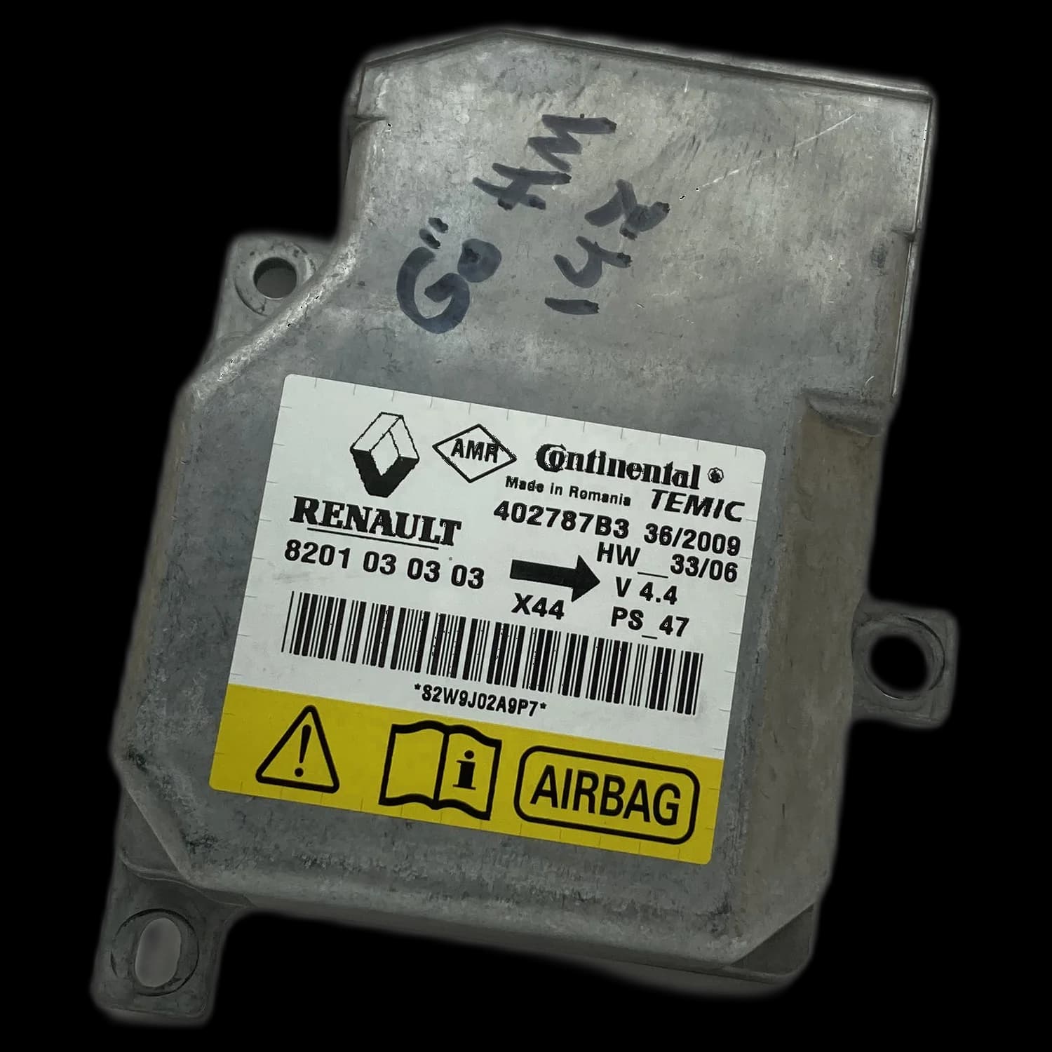 Airbagcomputer 8201030303, Etiket