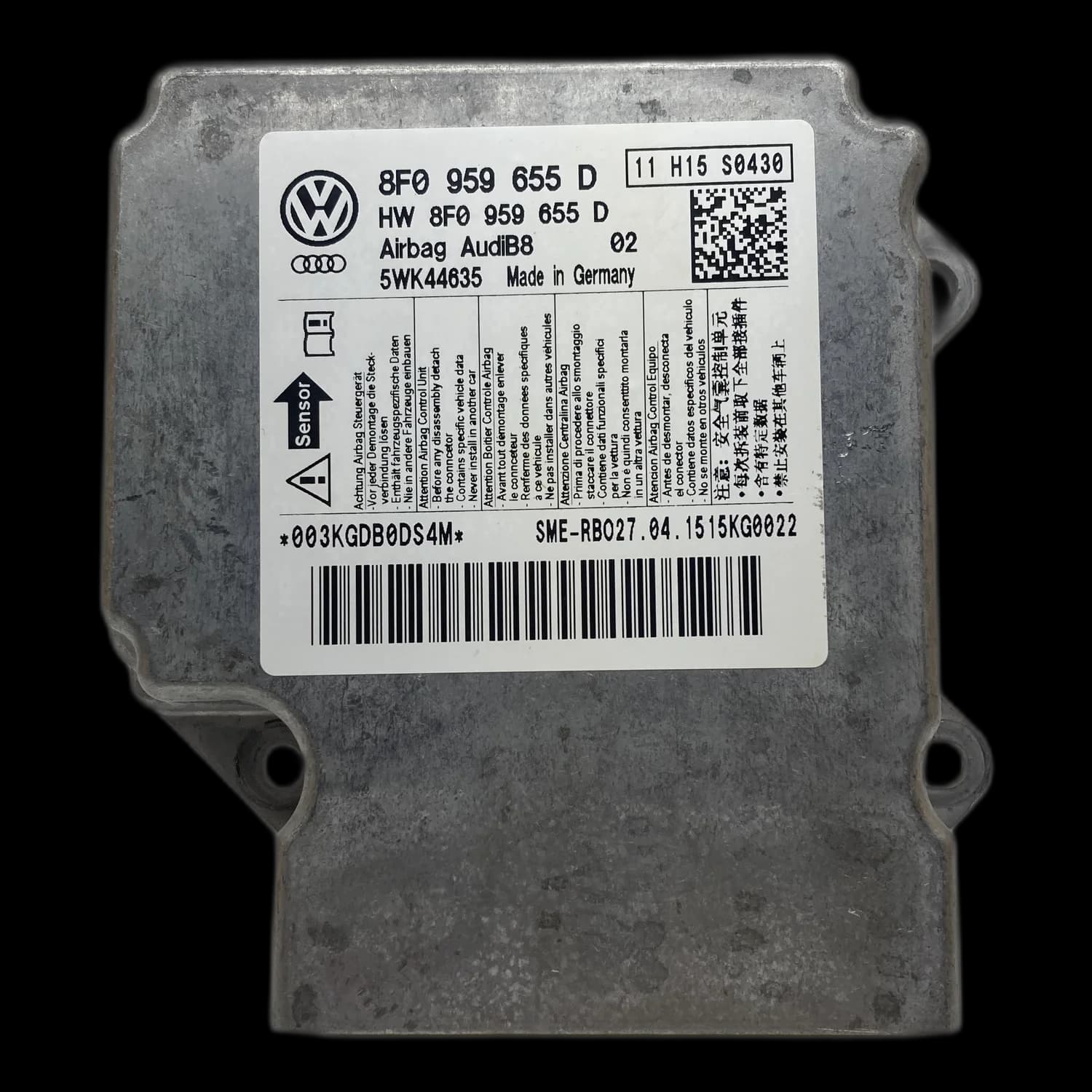 Airbagcomputer 8F0 959 655 D, Etiket