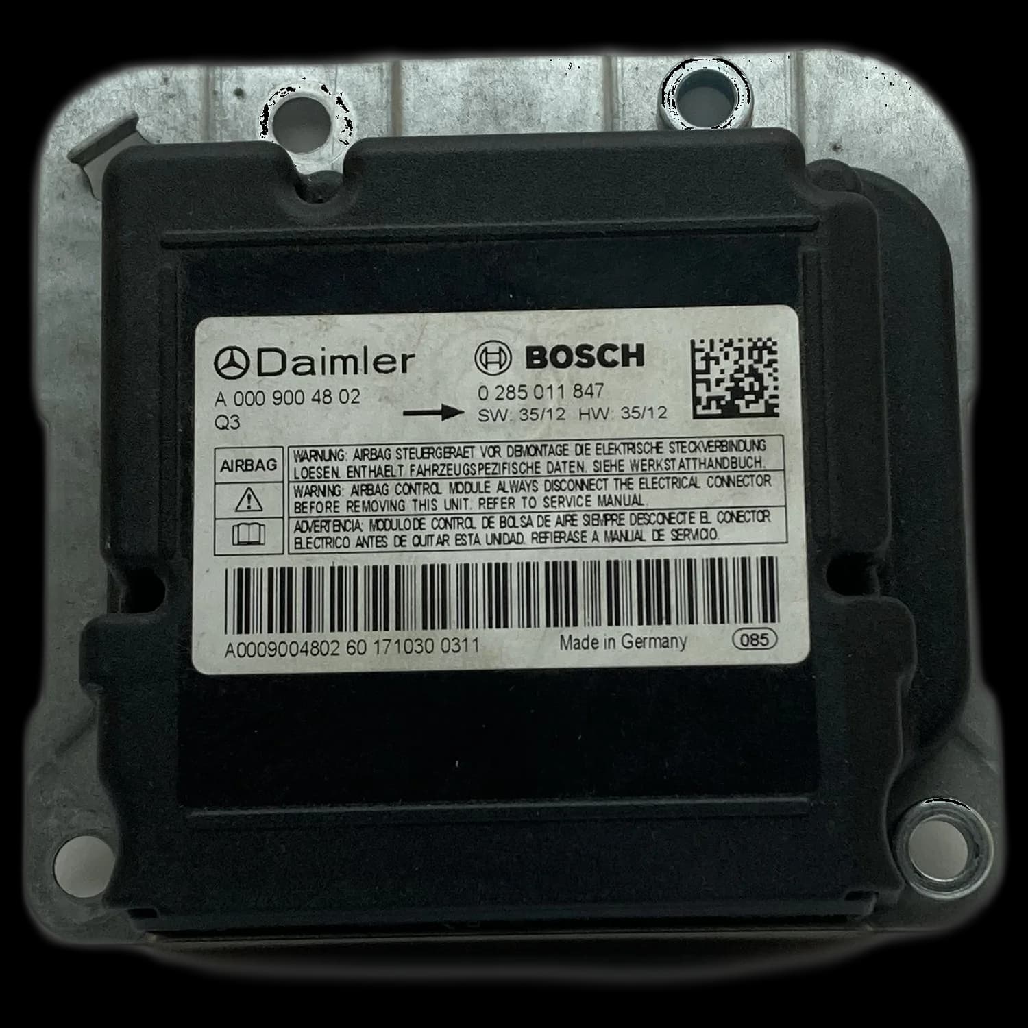 Airbagcomputer A0009004802, Etiket