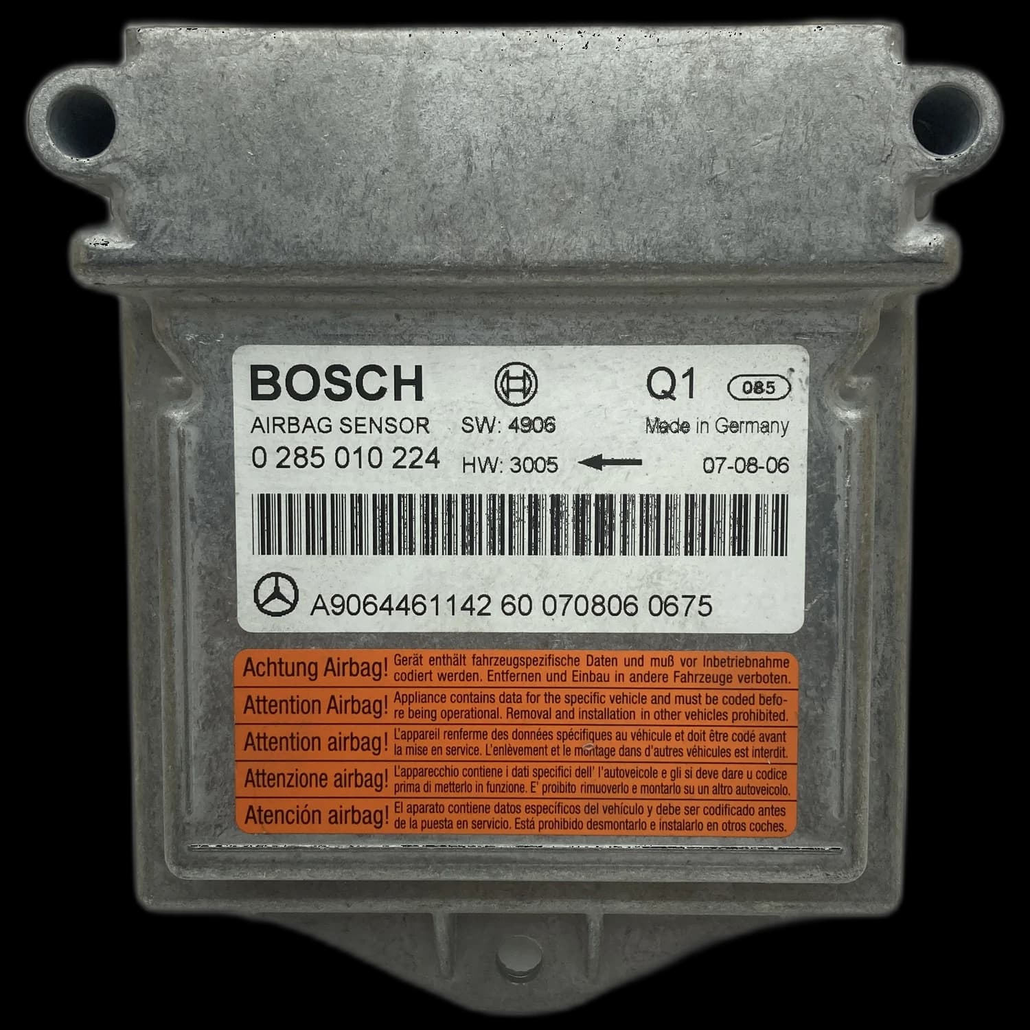 Airbagcomputer A9064461142, Etiket