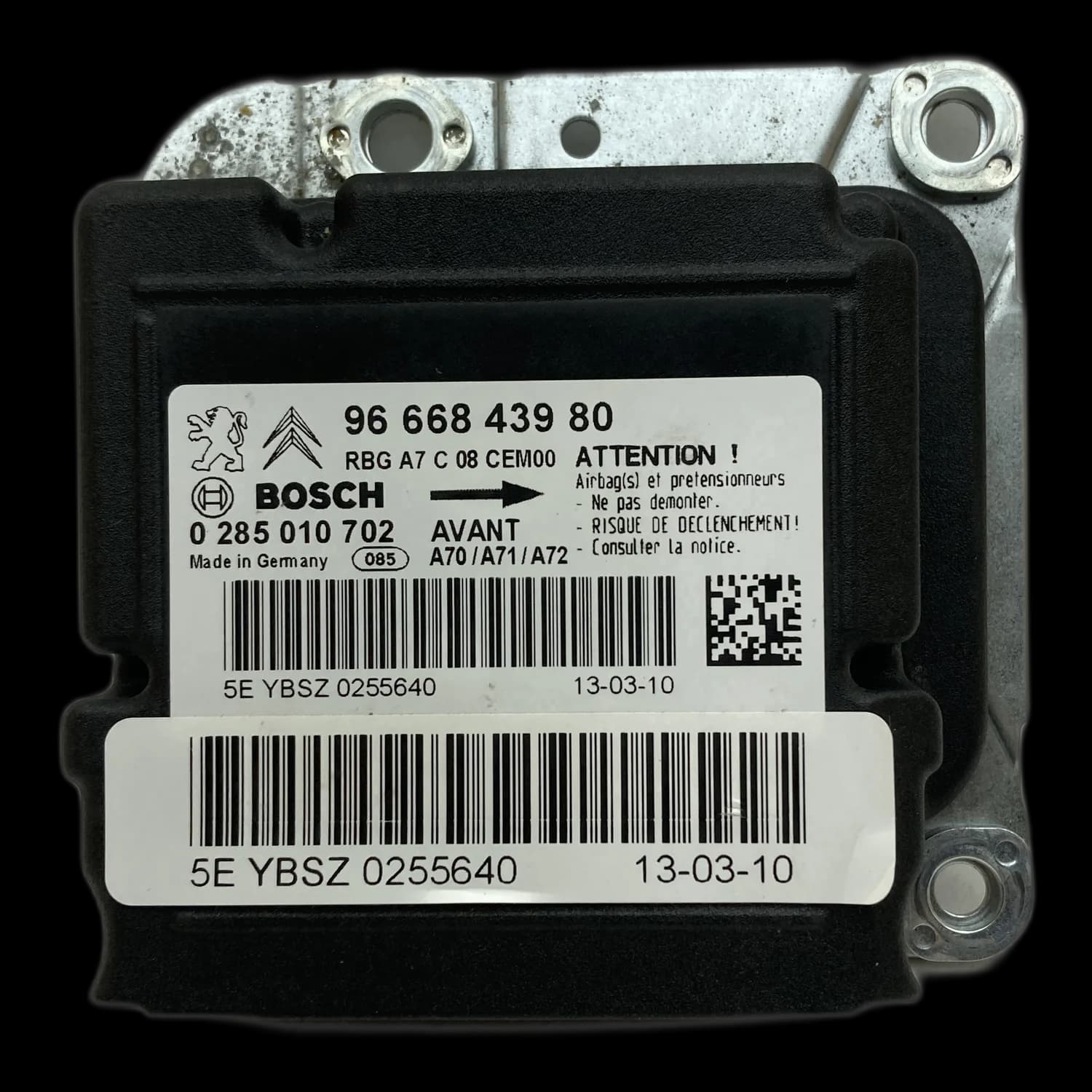 Airbagcomputer 96 668 439 80, Etiket