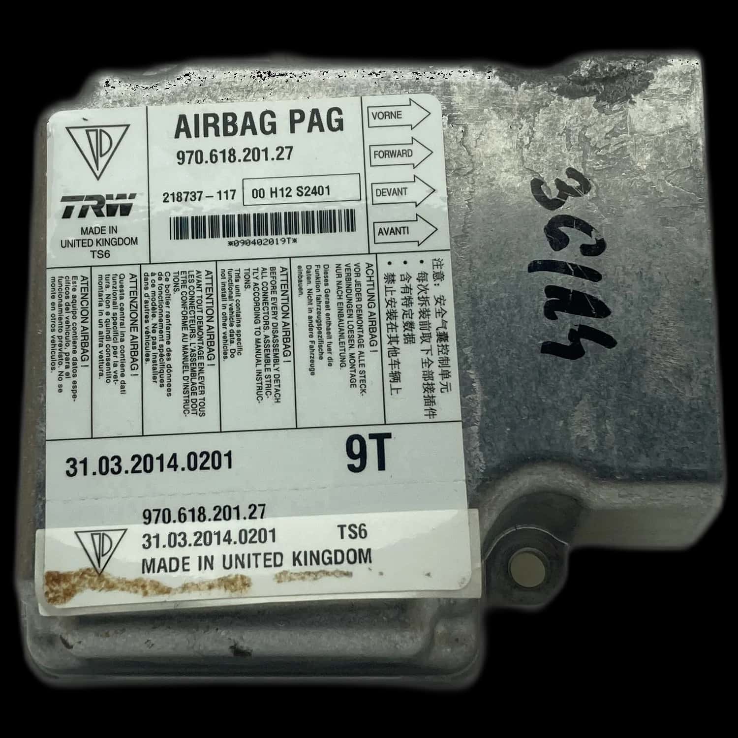 Porsche Panamera 970 airbag-regeleenheid reparatie
