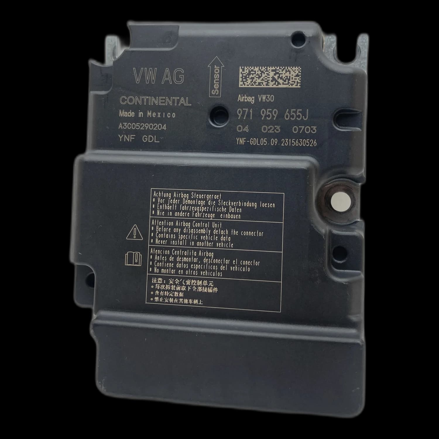 Airbagcomputer 971 959 655 J, Etiket
