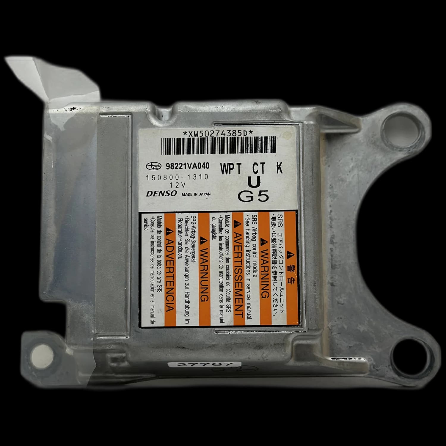 Airbagcomputer 98221VA040, Etiket