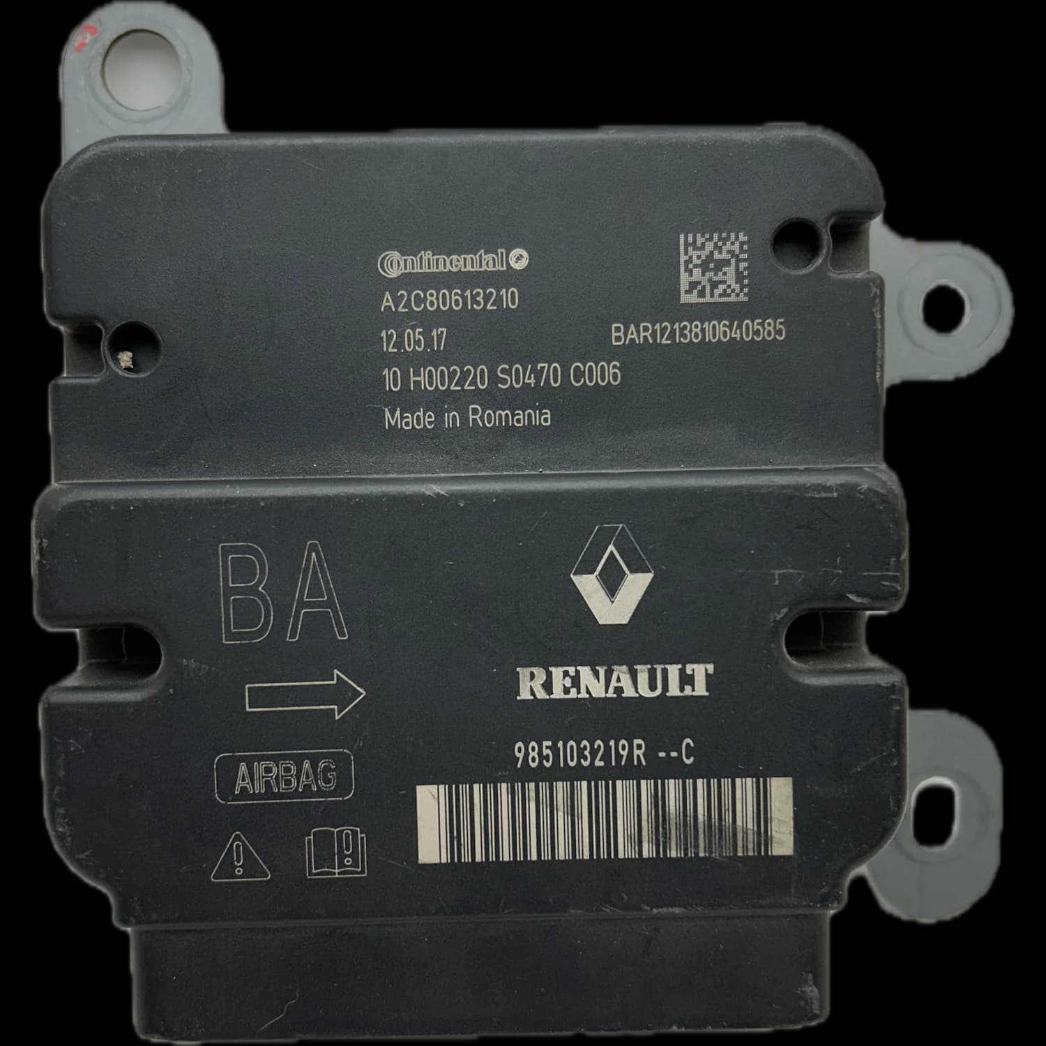 Airbagcomputer 985103219R, Etiket
