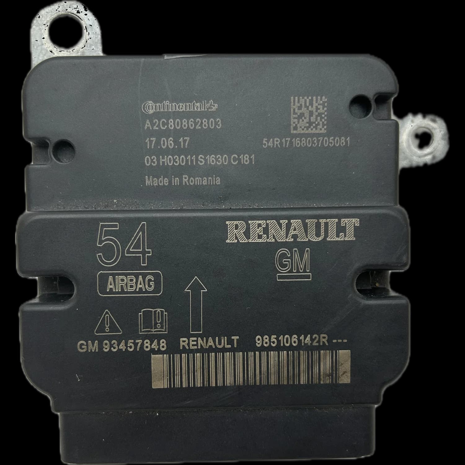 Airbagcomputer 985106142R, Etiket
