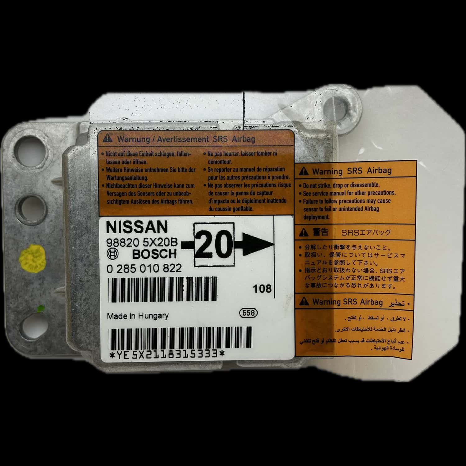 Nissan Navara D40 airbag-regeleenheid reparatie