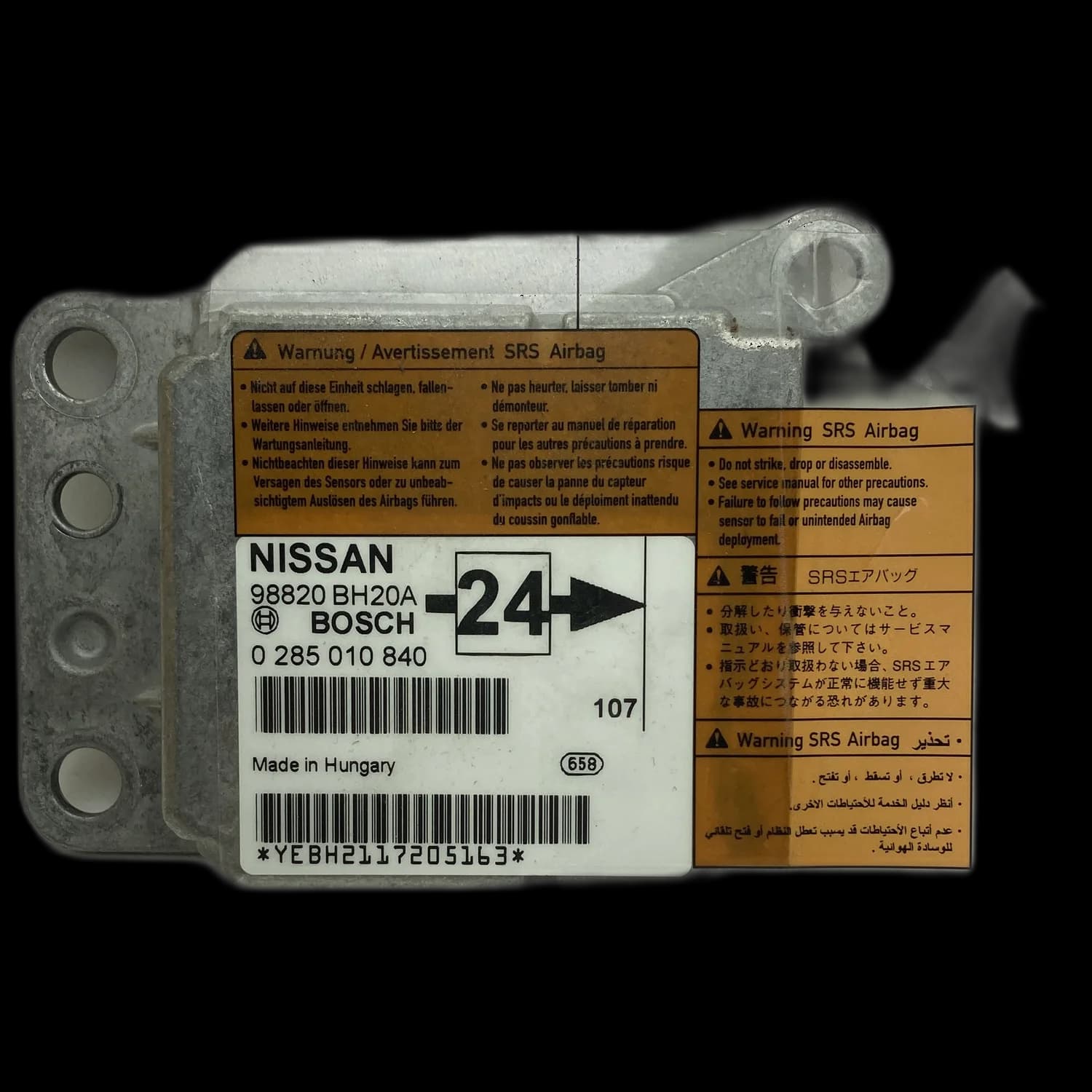 Airbagcomputer 98820 BH20A, Etiket