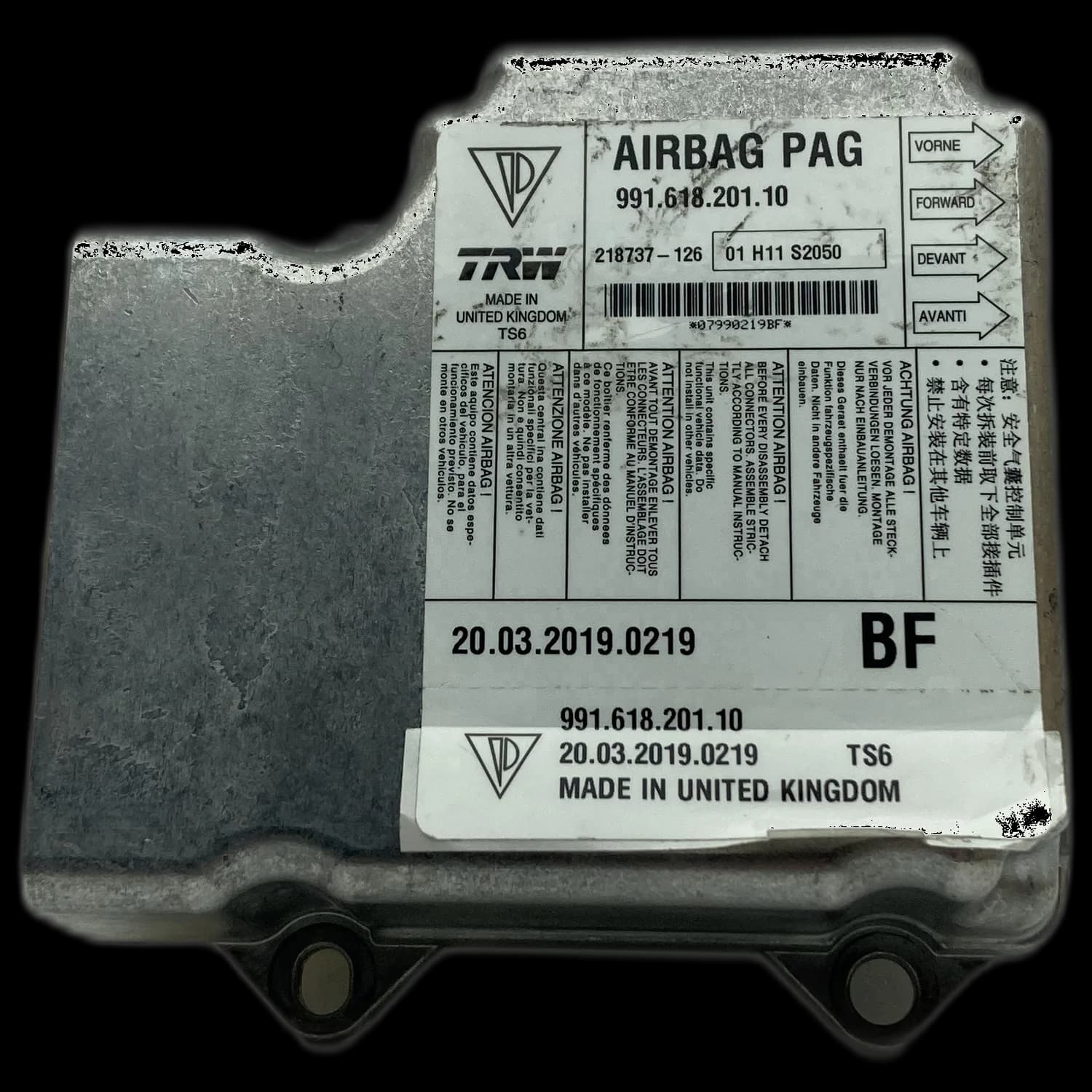 Airbagcomputer 99161820110, Etiket