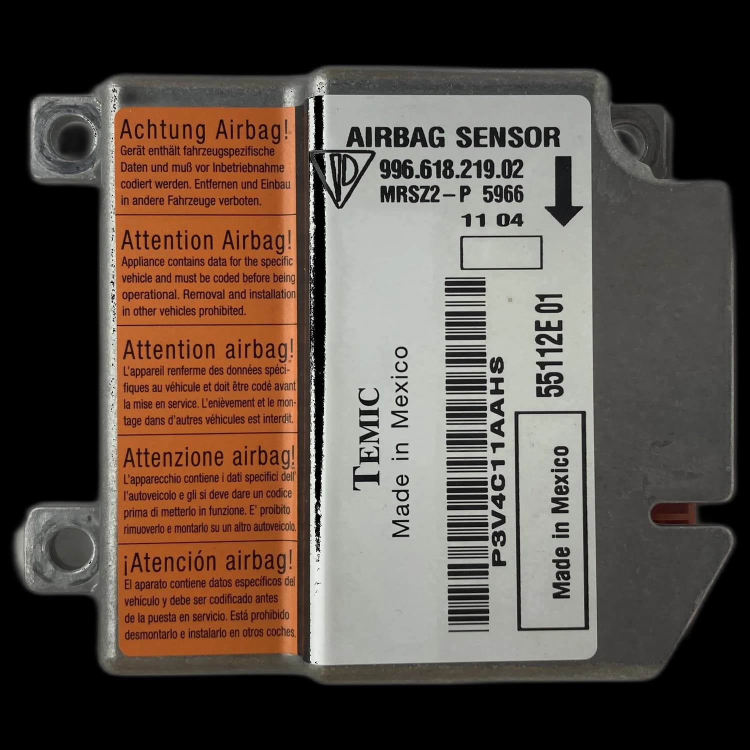 Airbagcomputer 996.618.219.02, Etiket
