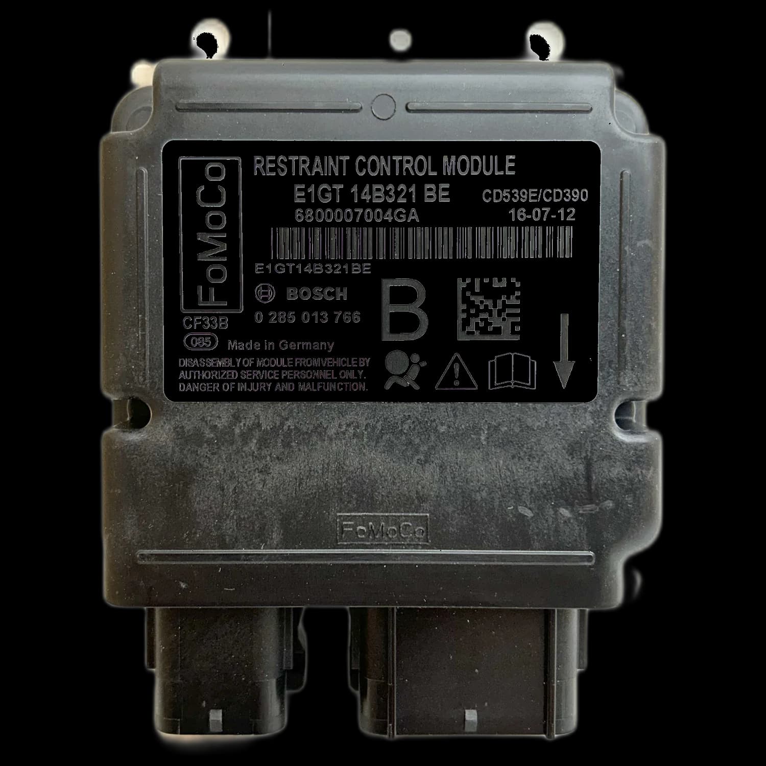 Airbagcomputer E1GT-14B321-BE, Etiket