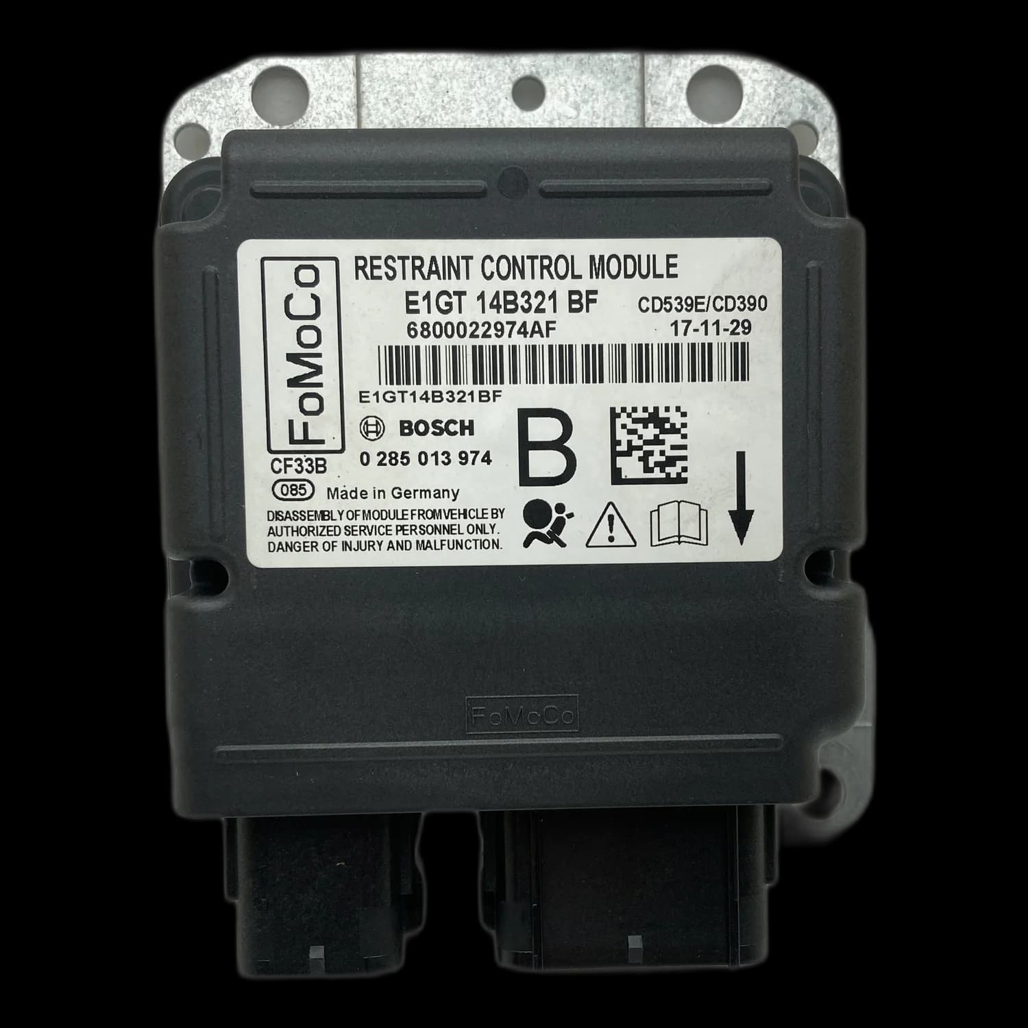 Airbagcomputer E1GT 14B321 BF, Etiket