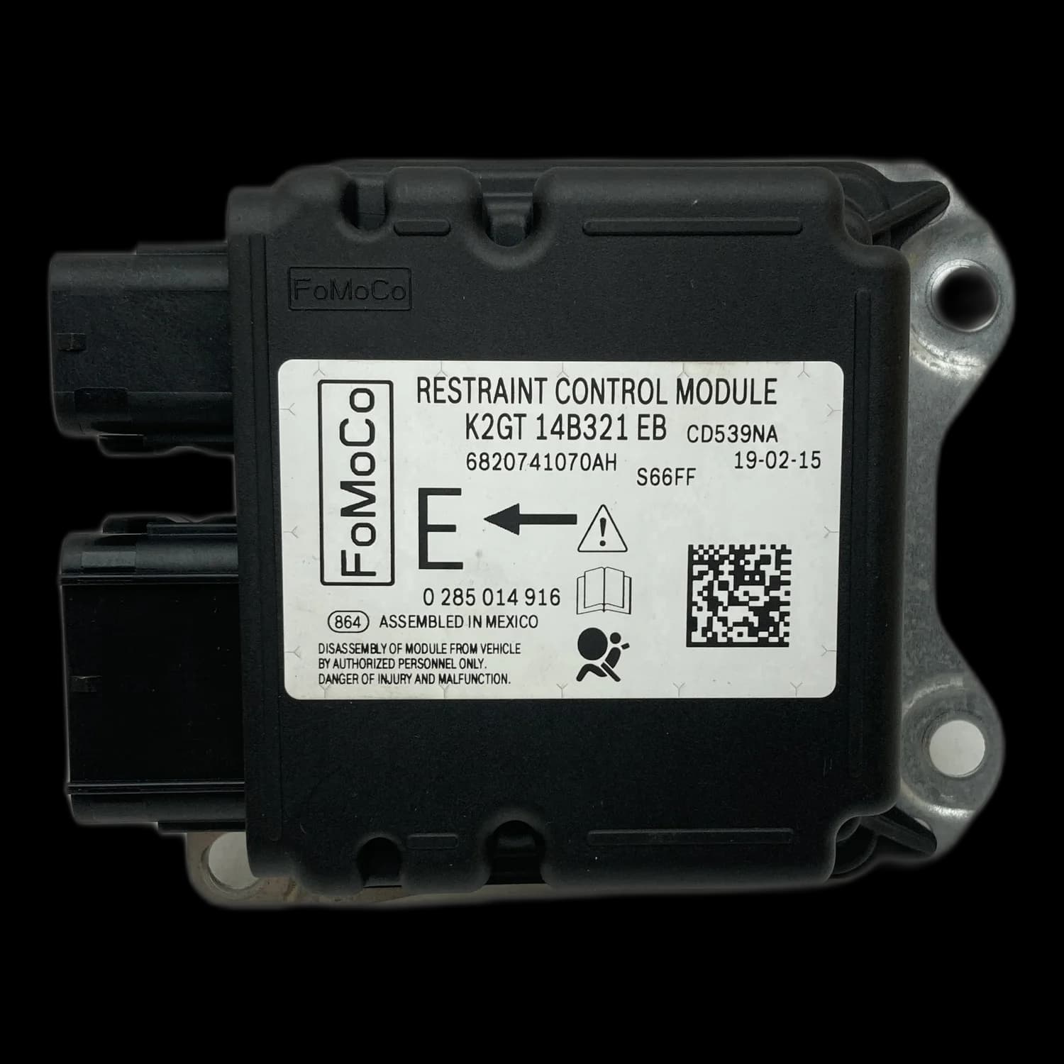 Airbagcomputer K2GT 14B321 EB, Etiket