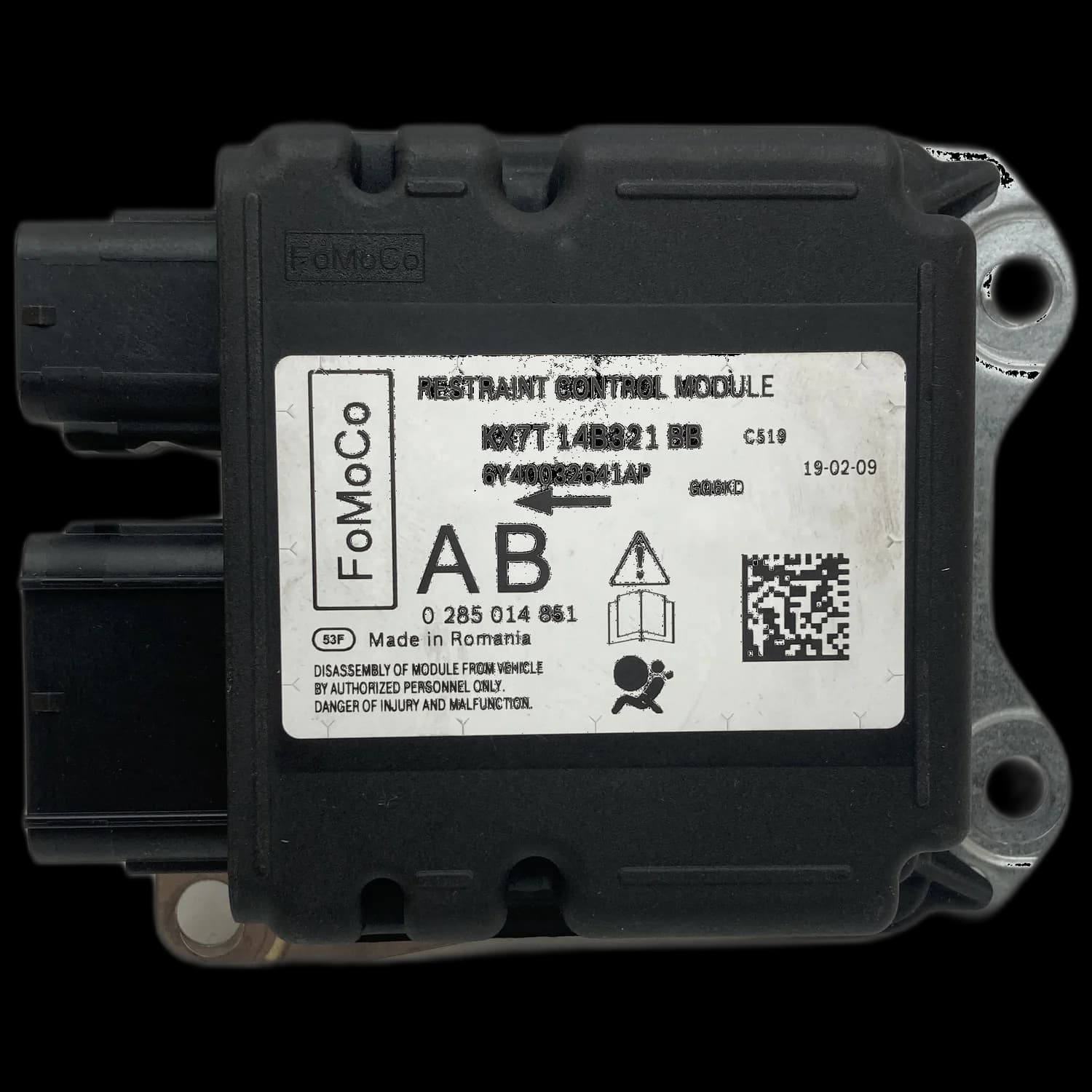 Airbagcomputer KX7T 14B321 BB, Etiket