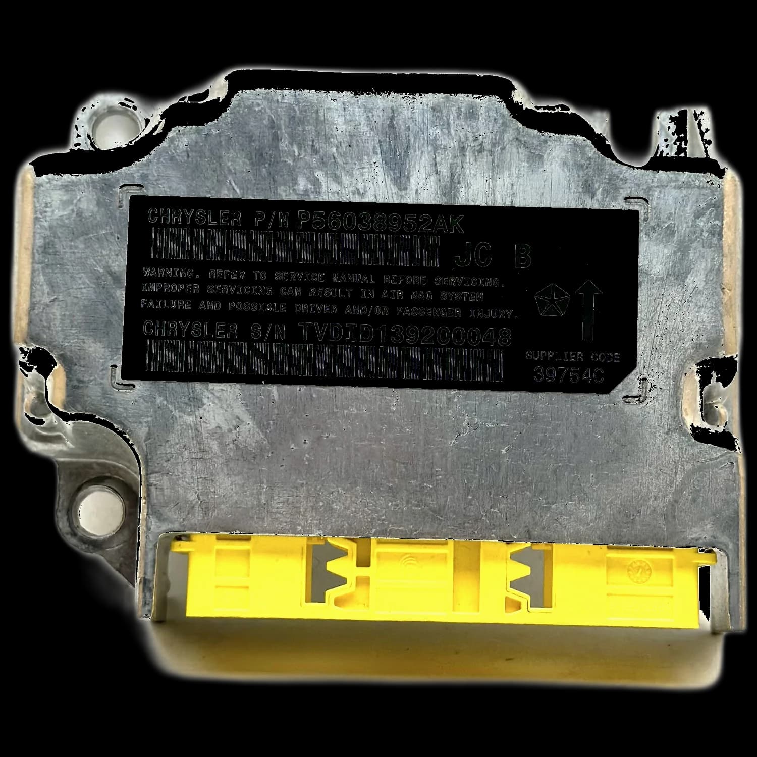 Airbagcomputer P56038952AK, Etiket