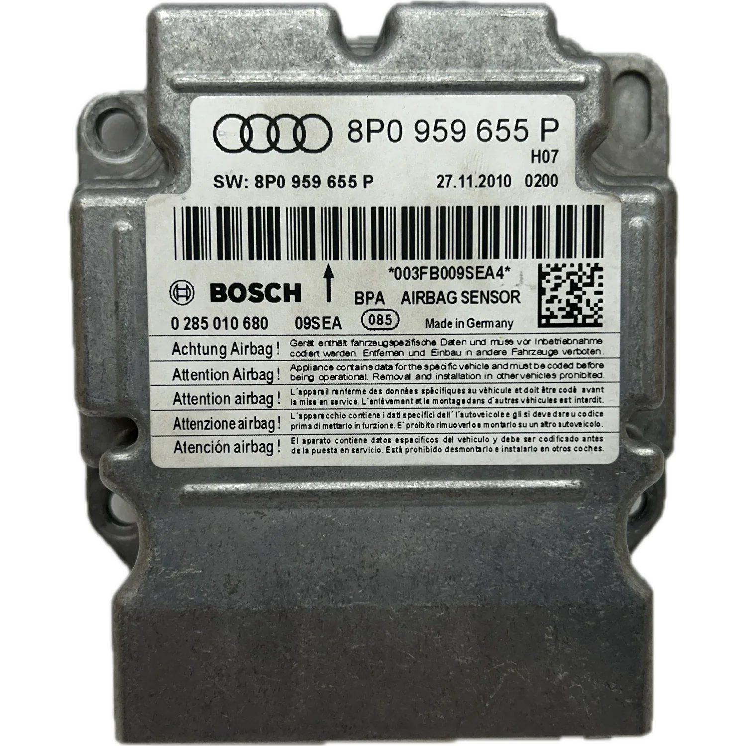 Audi A3 8PA Sportback Airbag-Steuergerät Reparatur